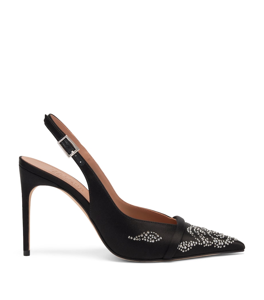 Satin Jazz Slingback Heels 90 BLACK Image 1