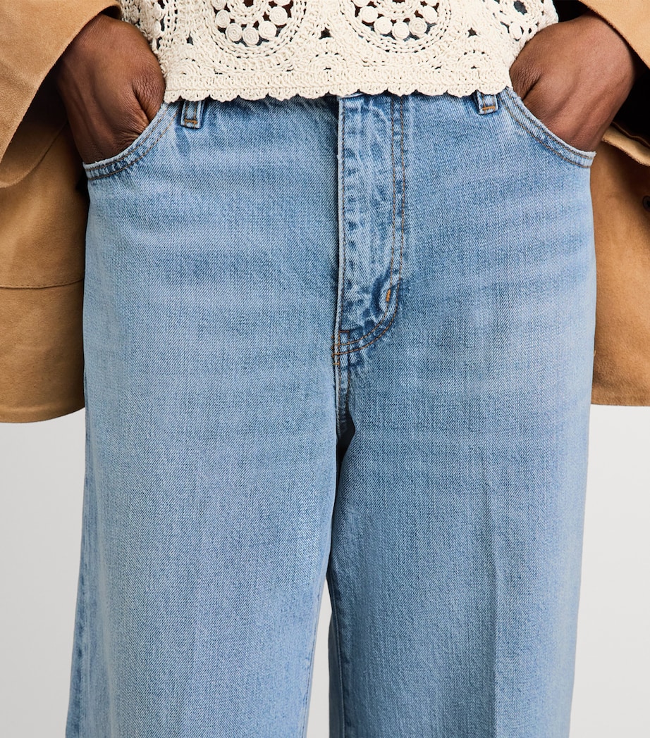 FRAME Womens The Stroll Wide-Leg Jeans Frey Frey Image 3