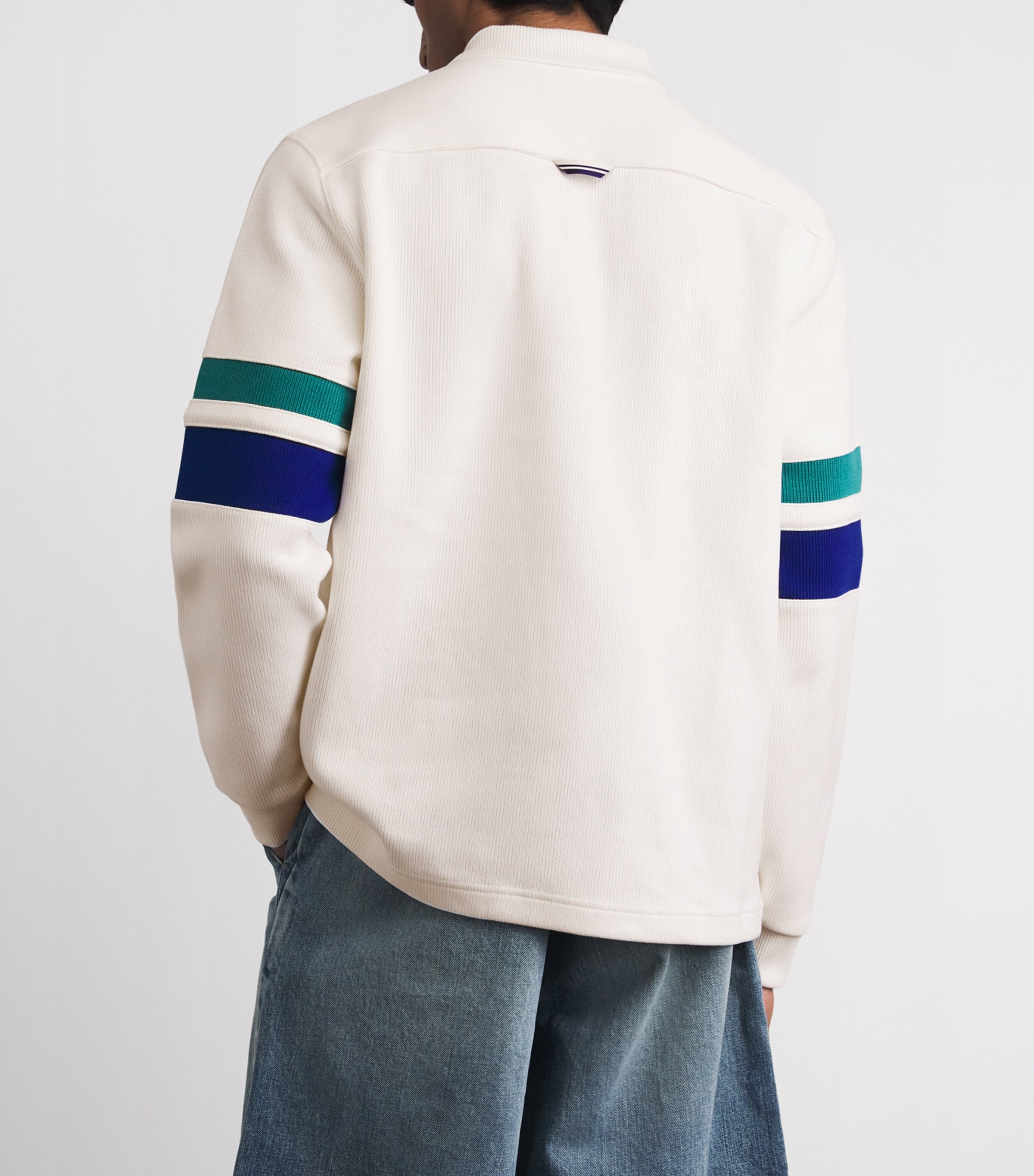 Fred Perry Mens Tipped Long-Sleeve Rugby Shirt Snow White Image 5