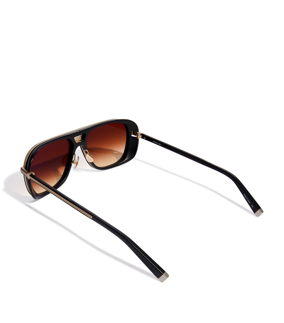 Matsuda Gradient Lens Aviator Sunglasses Matte Gold Matte Blk Image 2