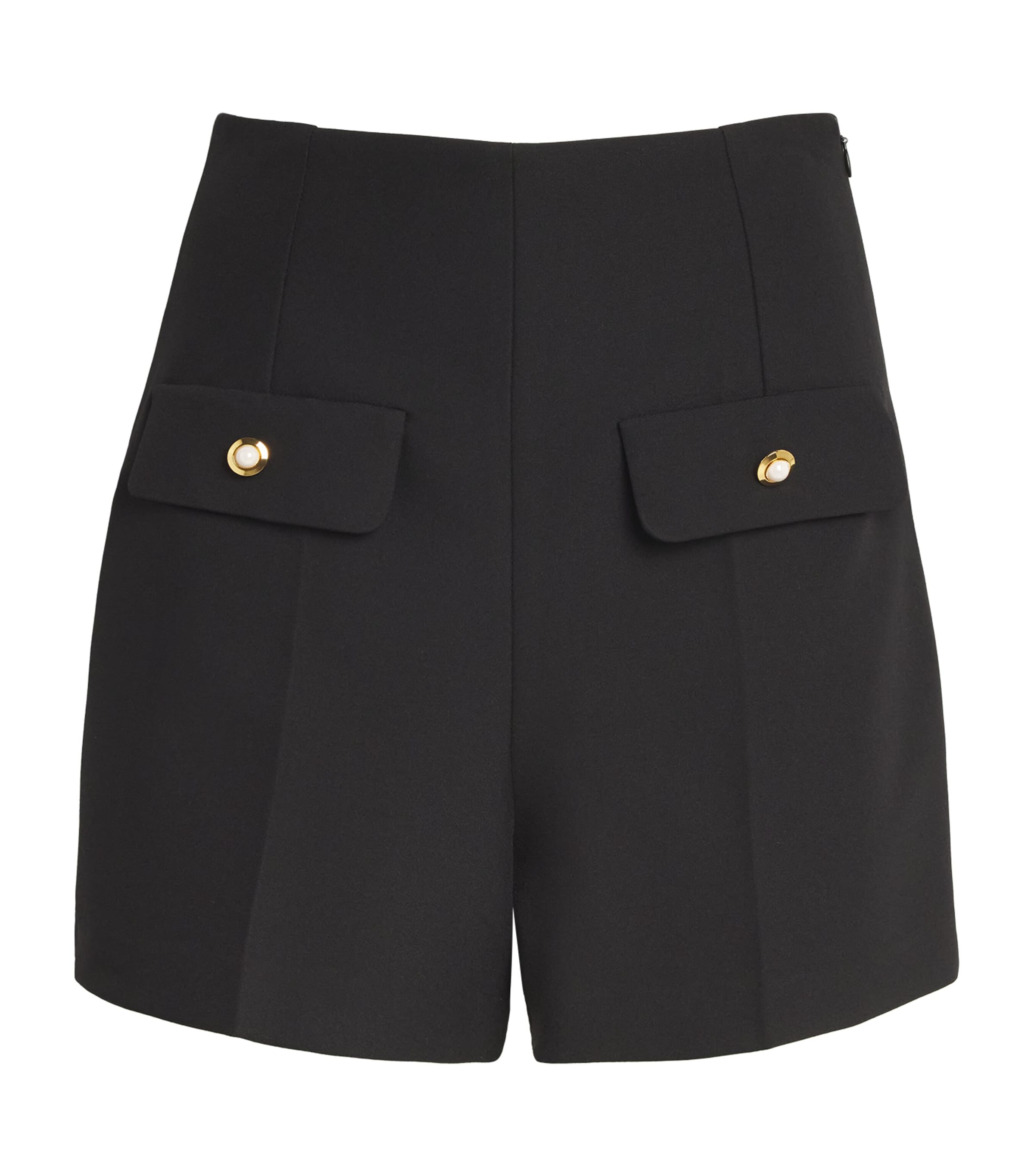 Sandro Twin-flap Mini Skirt In Black