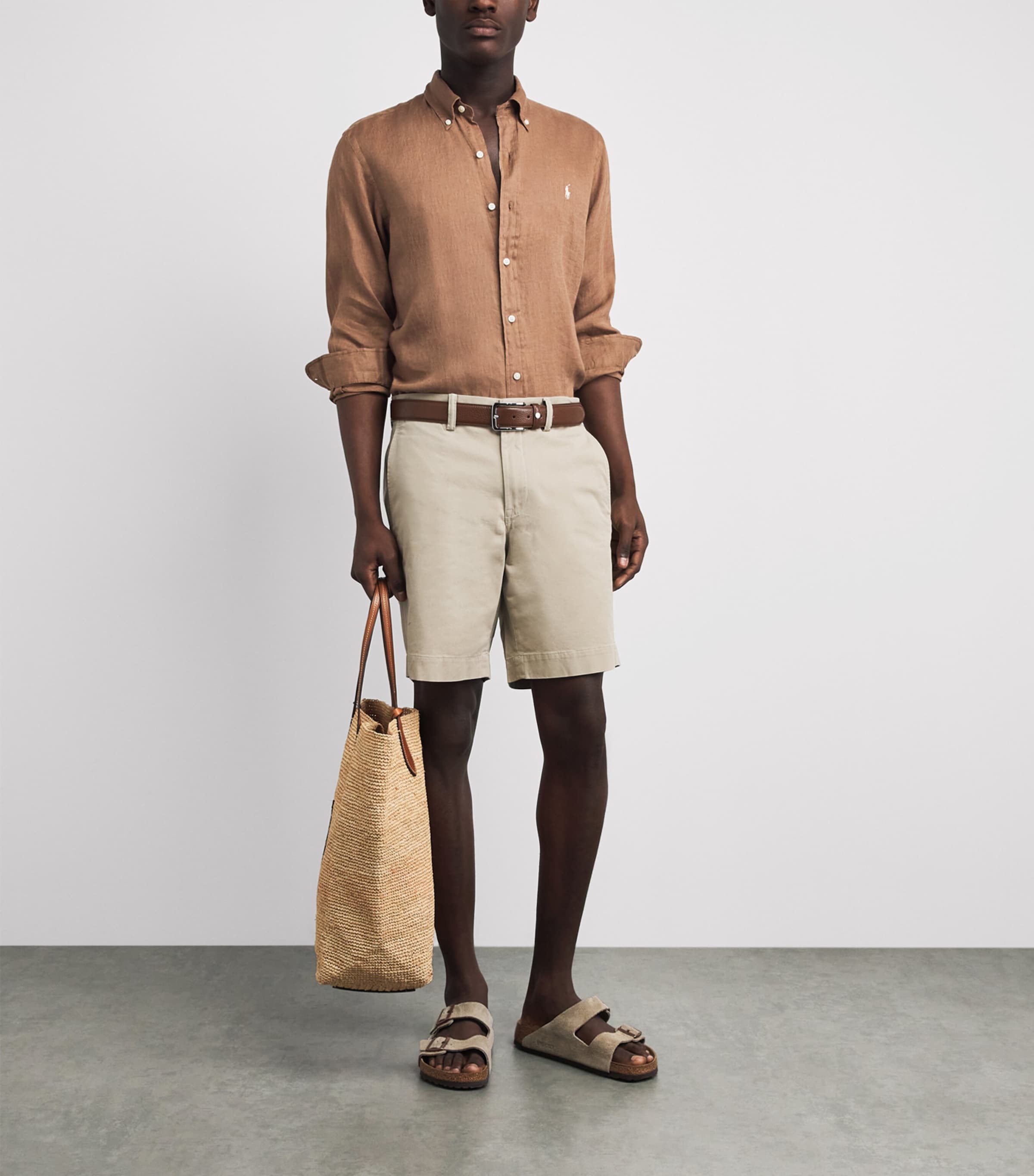 Polo Ralph Lauren Brown Linen Custom-Fit Shirt | Harrods US