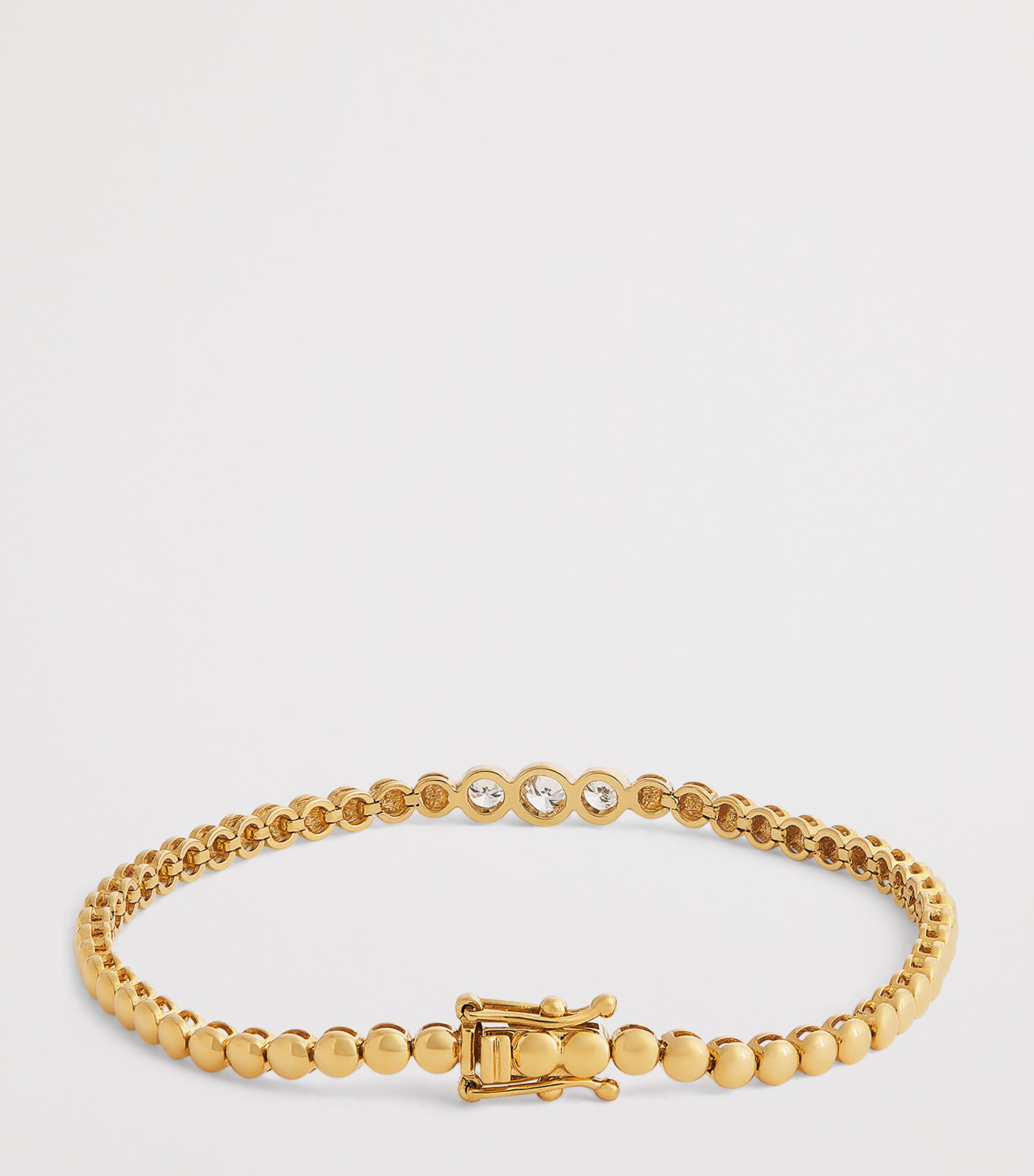 Yellow Gold and Diamond Bezel Tennis Bracelet YELLOW GOLD Image 3