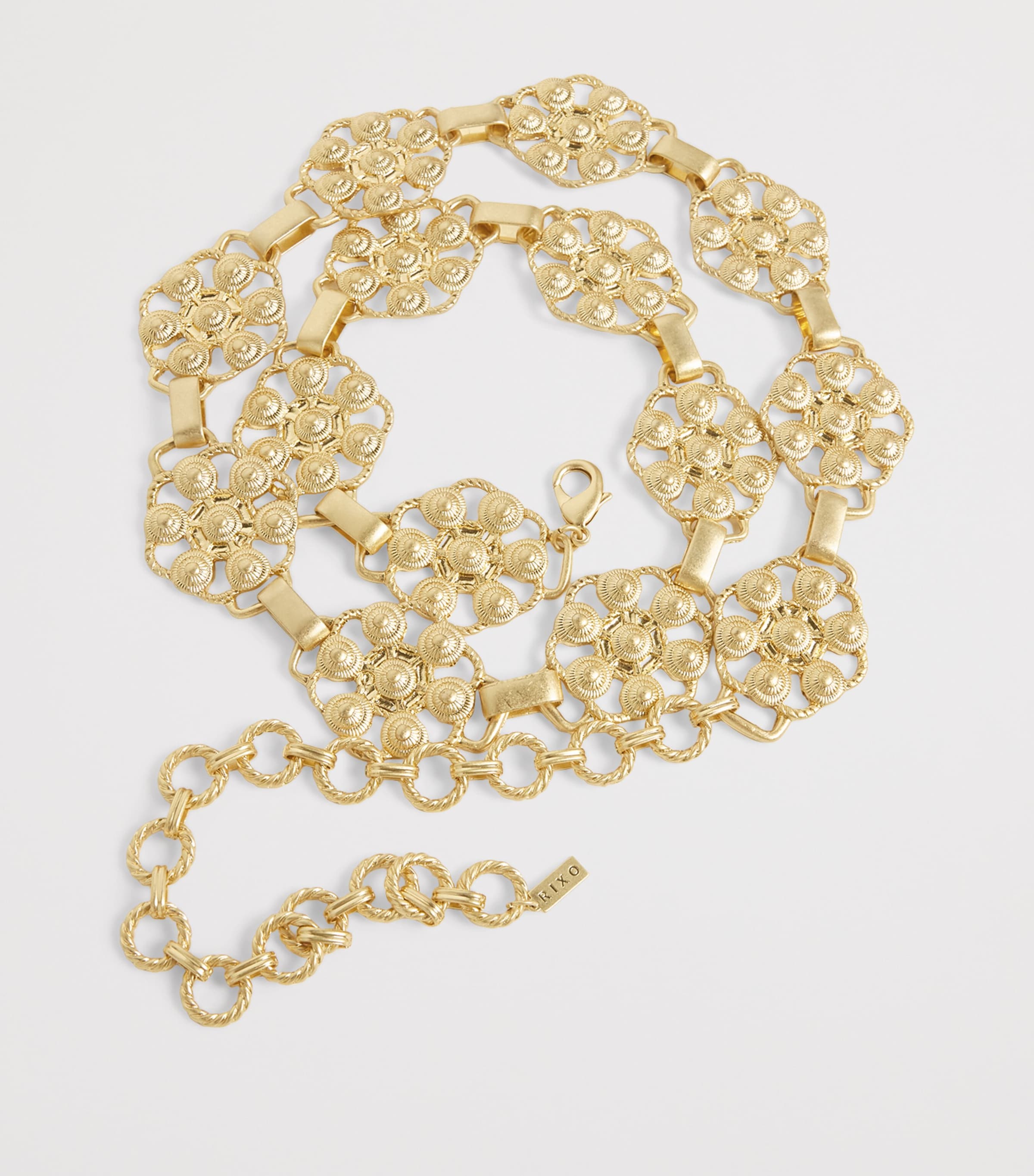 Rixo Gold-Tone Tiana Daisy Chain Belt Gold Image 5