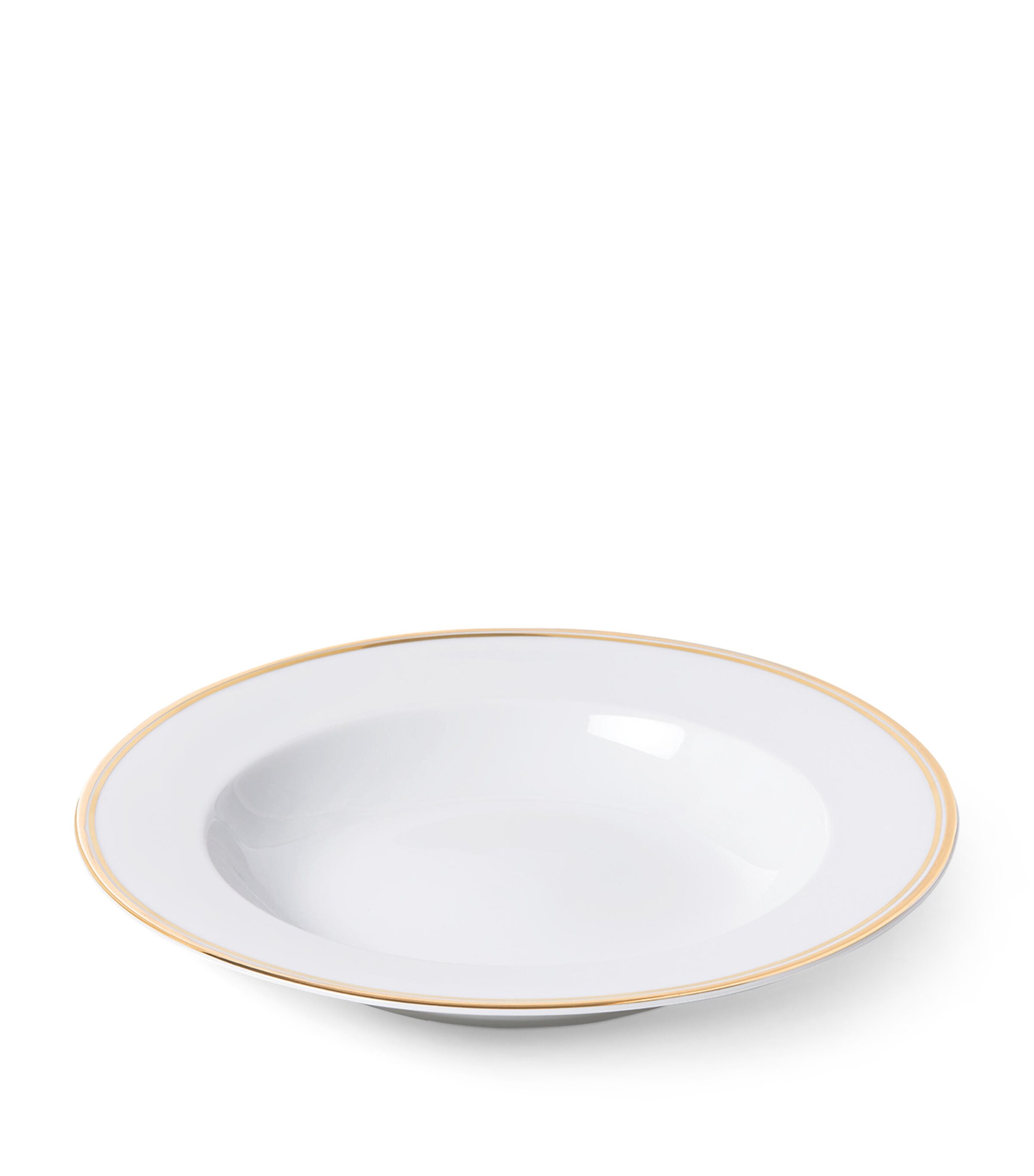Ralph Lauren Home Porcelain Wilshire Soup Bowl (23cm) Gold/white Image 2