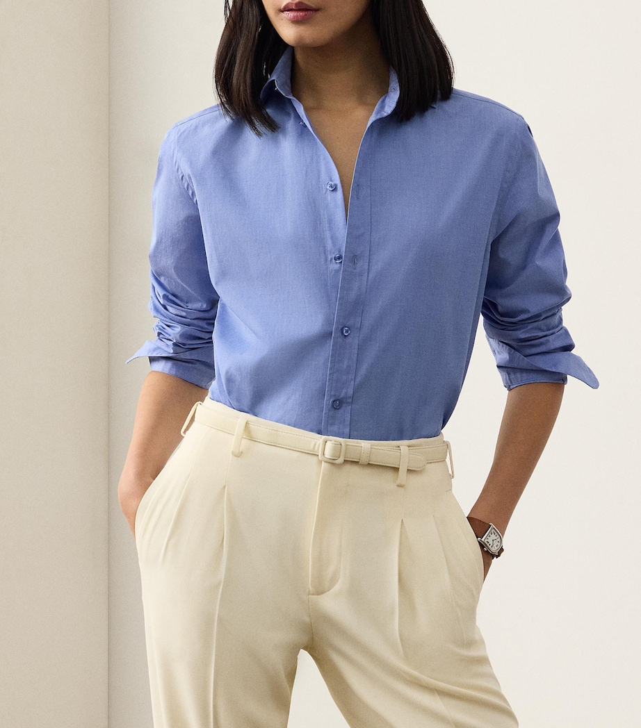 Ralph Lauren Collection Womens Cotton Adrien Shirt Light Blue Image 5