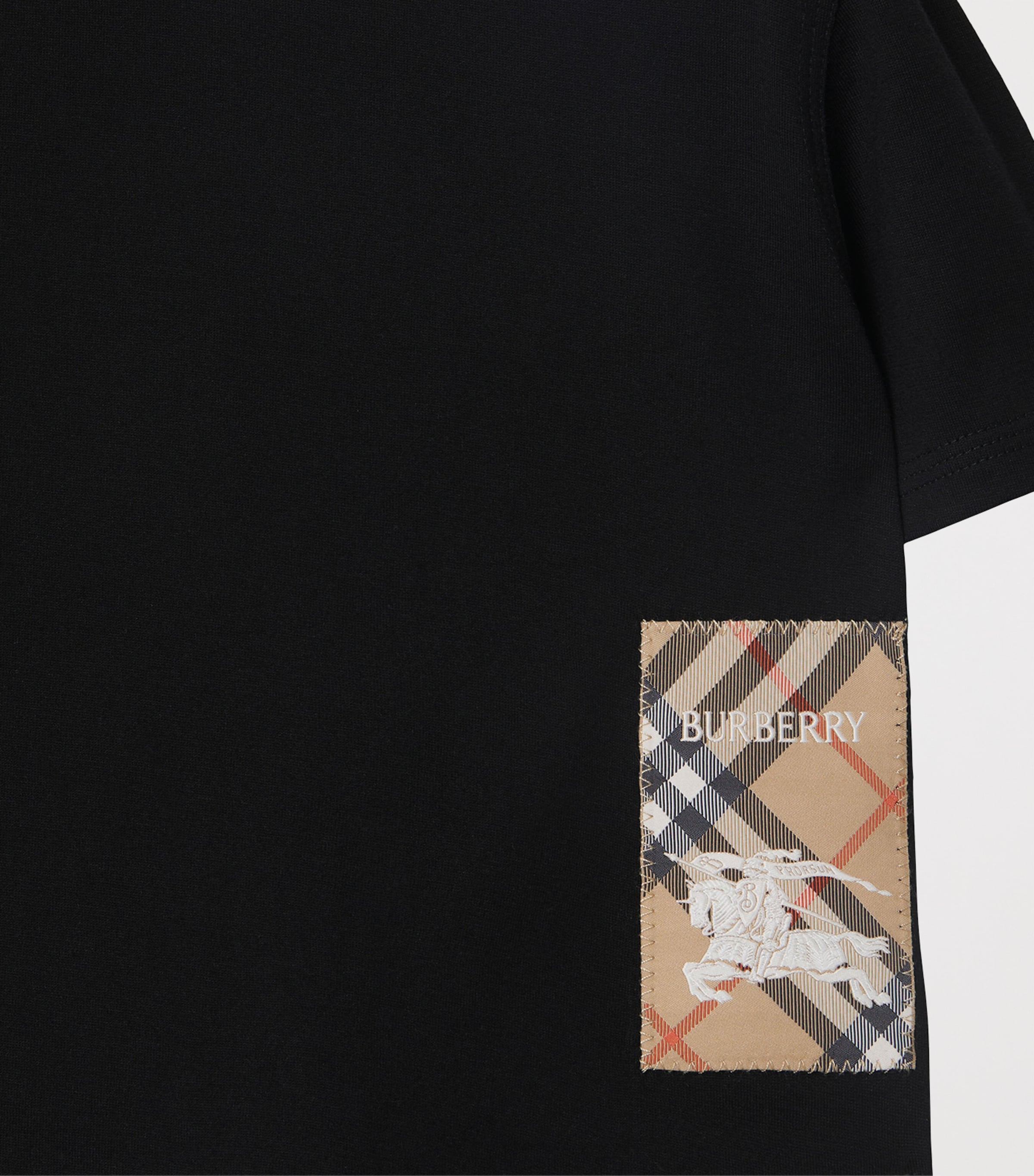 Cotton Check-Patch T-Shirt (6-24 Months) BLACK Image 5