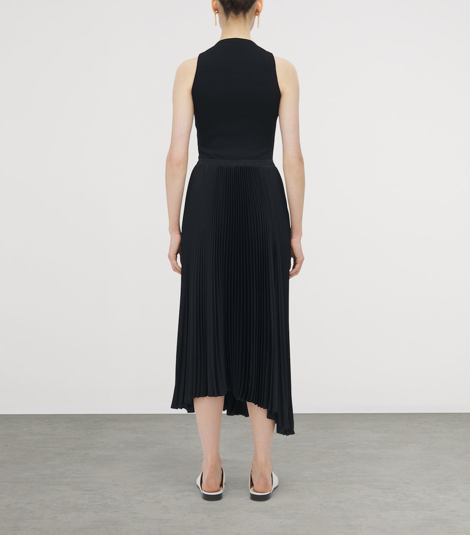 Cotton Pleated Midi Dress 1000 Image 5