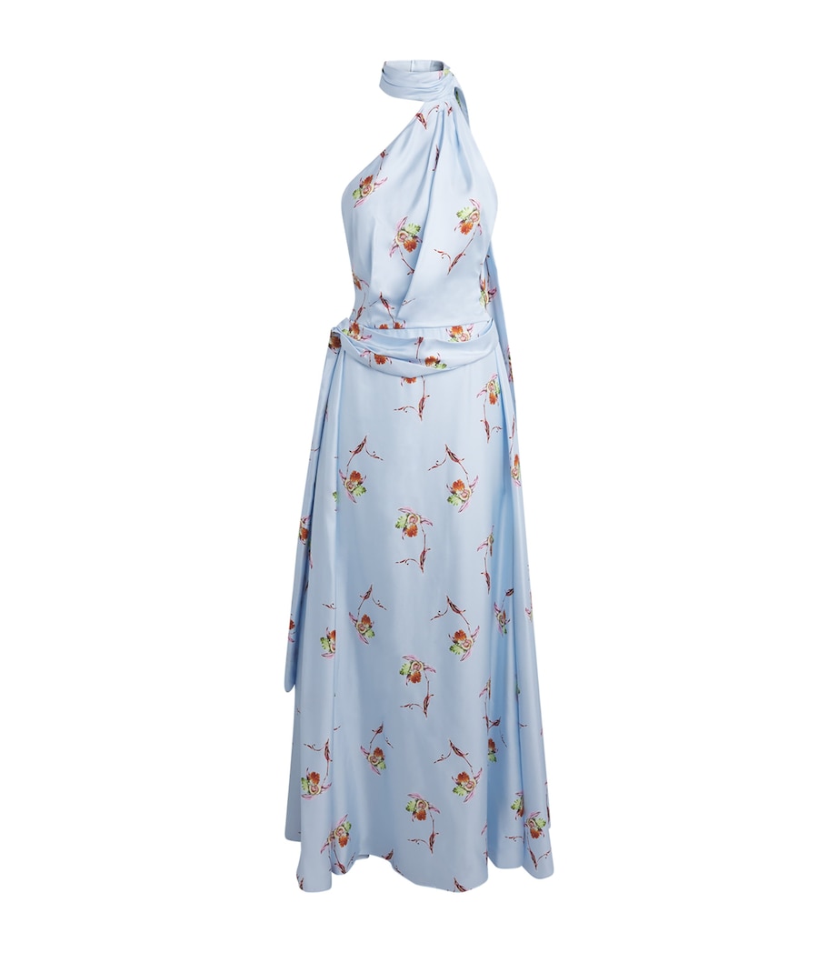 Emilia Wickstead Womens Silk Twill Desde Maxi Dress Blue Lily Image 1