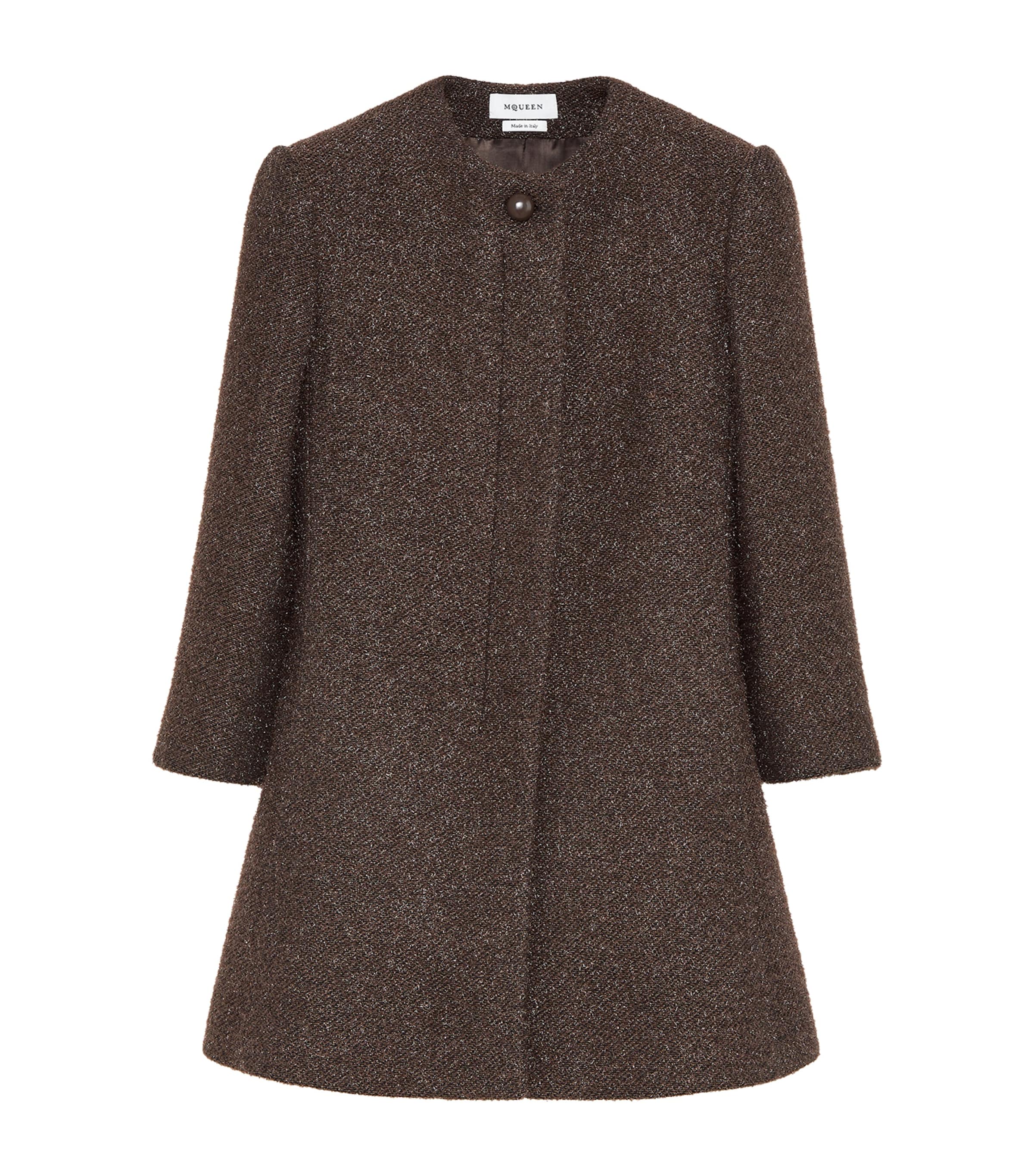 McQueen Womens Metallic Tweed Coat Image 1