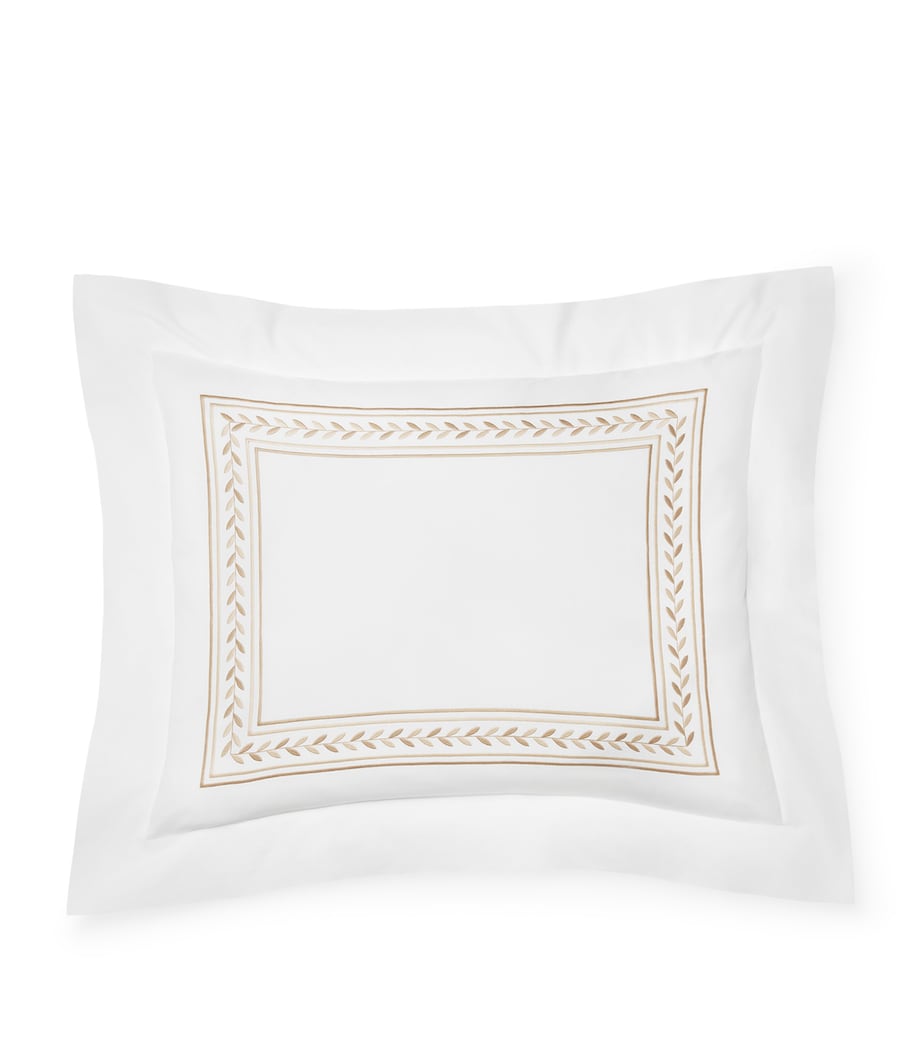 Silk-Cotton Impero King Pillowcase (50cm x 90cm) WHITE/BEIGE Image 1