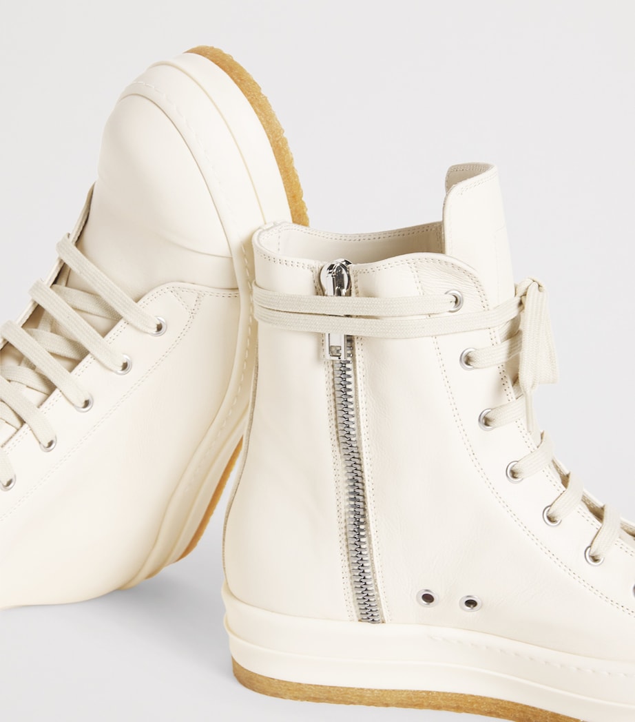 Leather High-Top Sneakers MILK/MILK/MILK Image 7