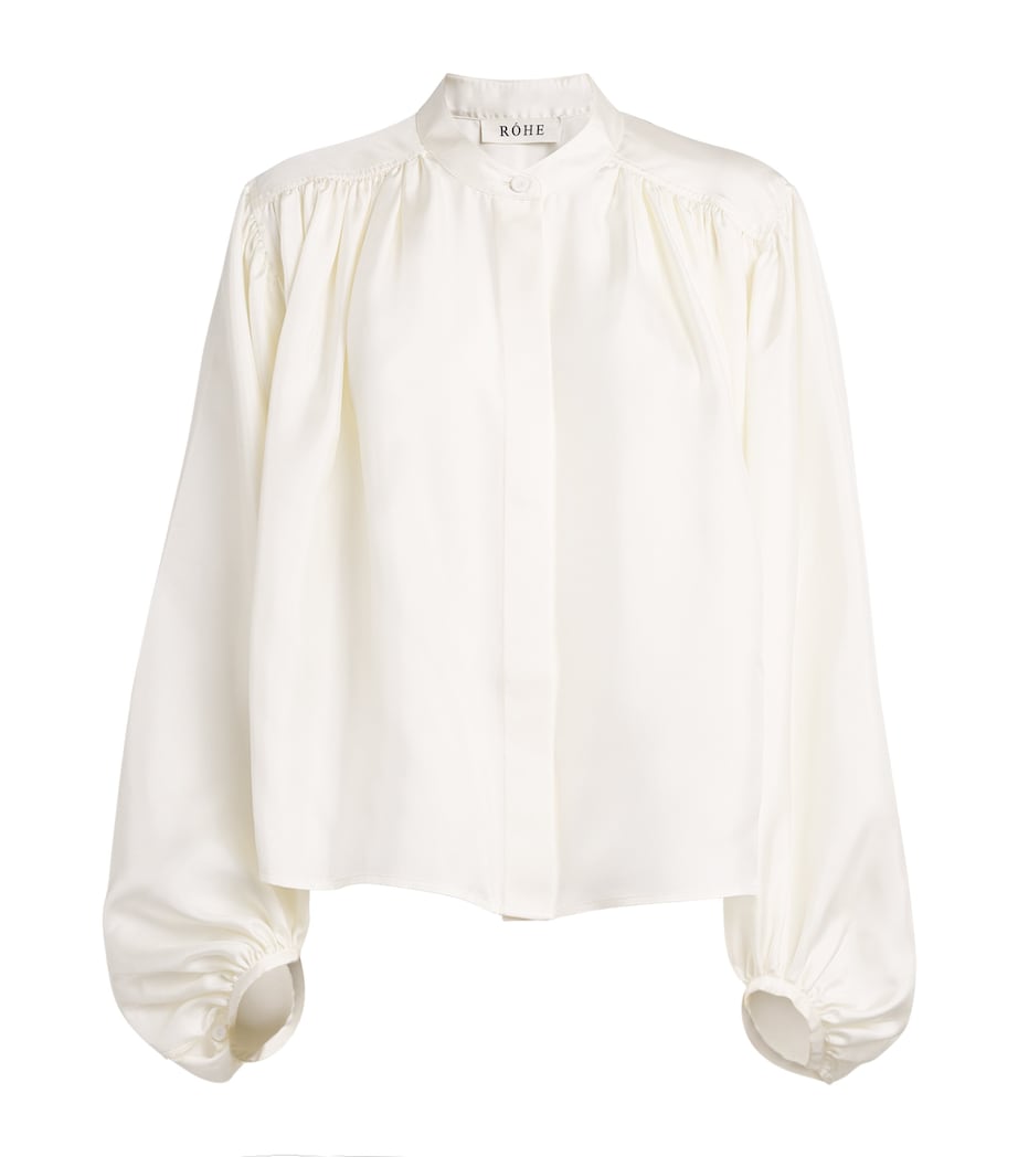 Silk Pleated Blouse CREAM Image 1