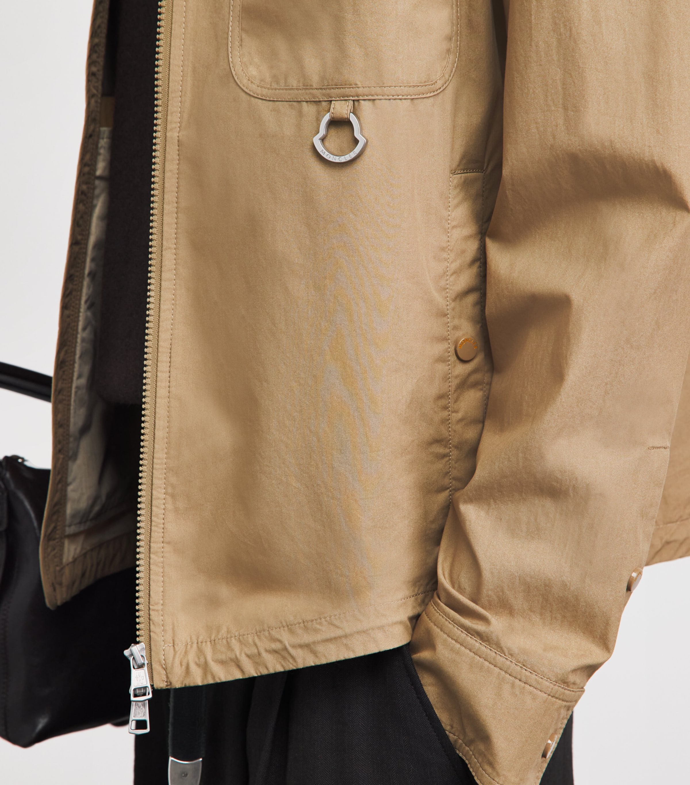 Moncler Mens Cotton Poplin Zip-Up Shirt Image 3