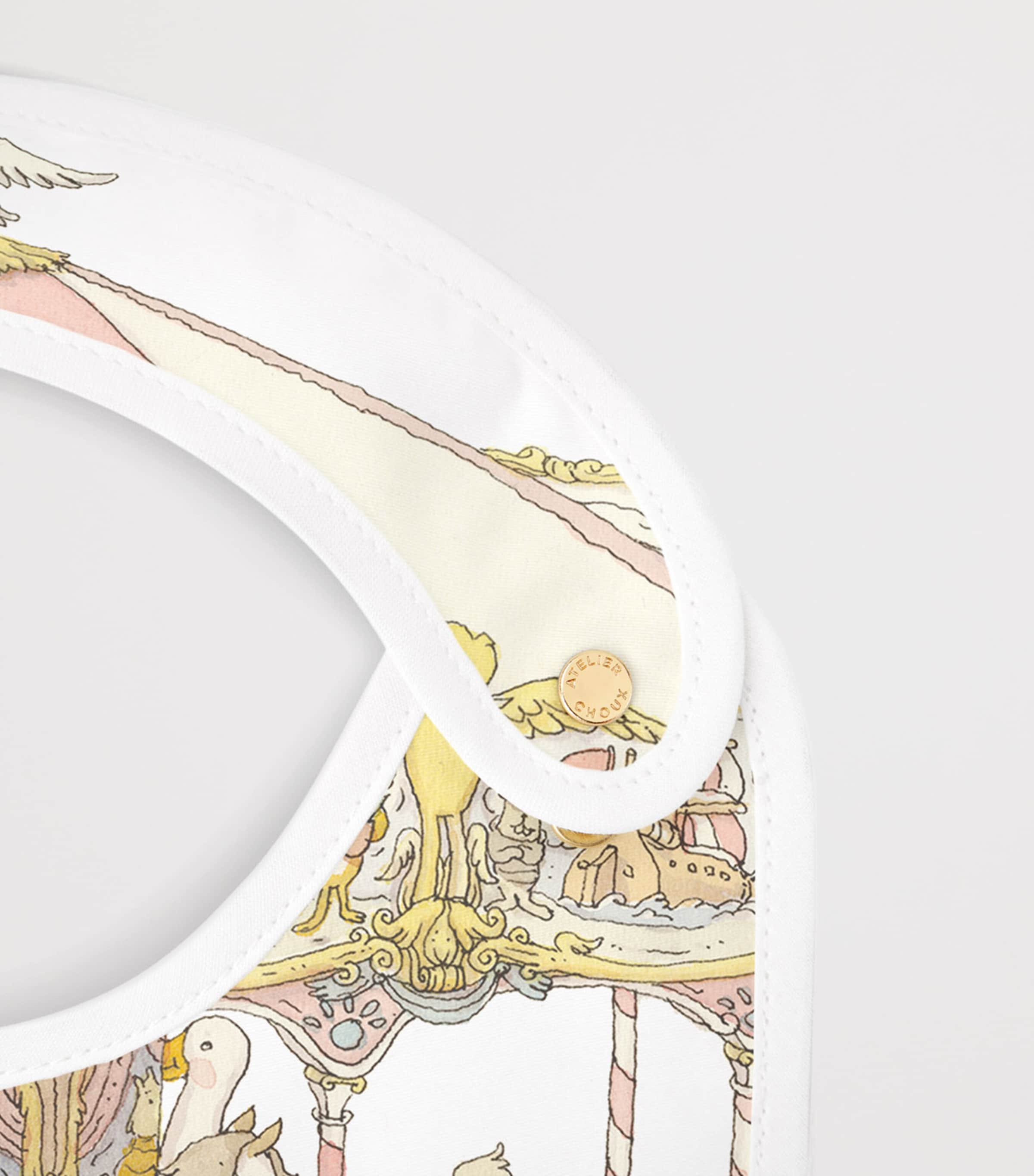 Atelier Choux Organic Cotton Carousel Print Bib Image 3