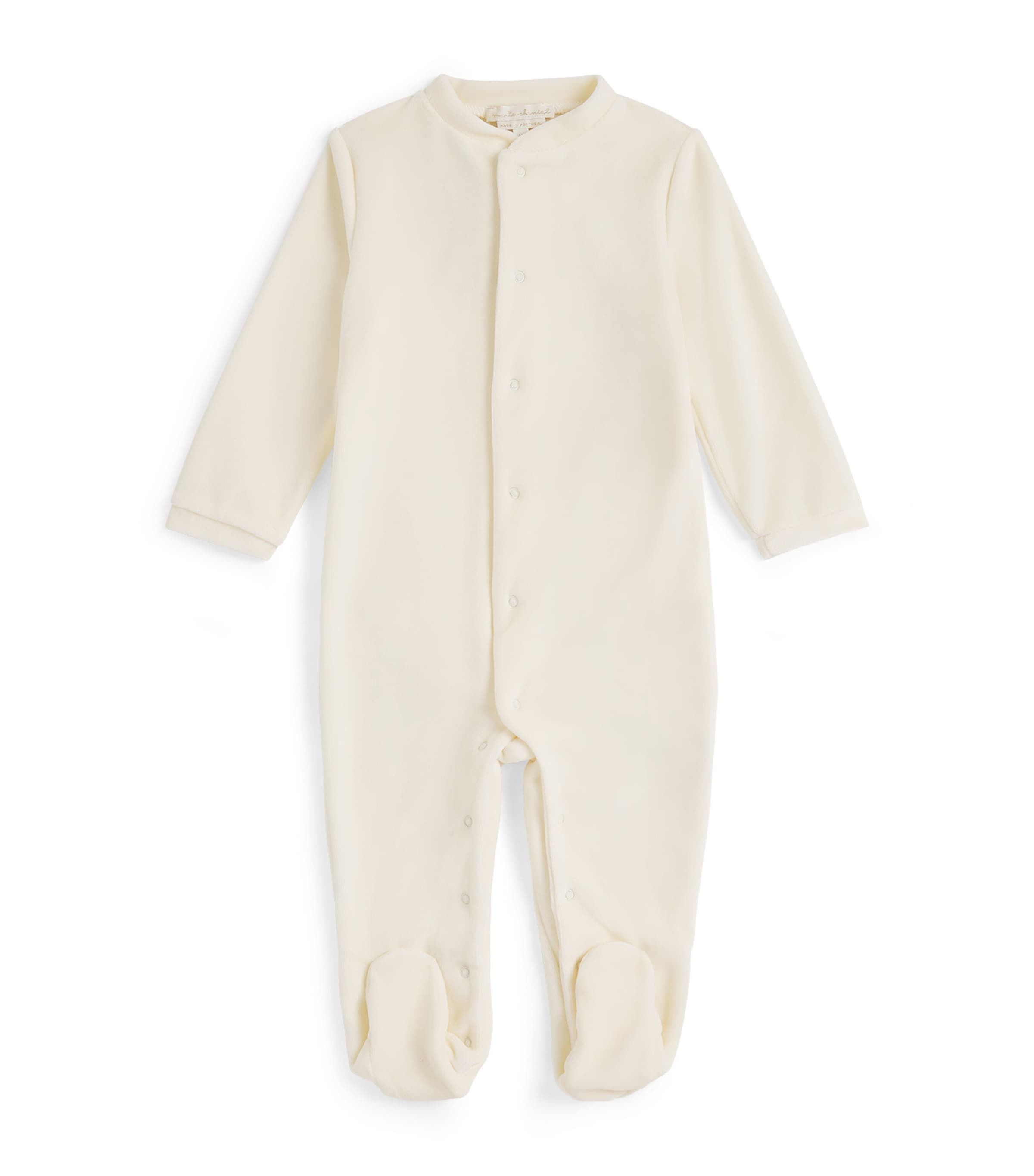 Marie-Chantal Velour Angel Wing All-In-One (0-12 Months) Cream Image 1