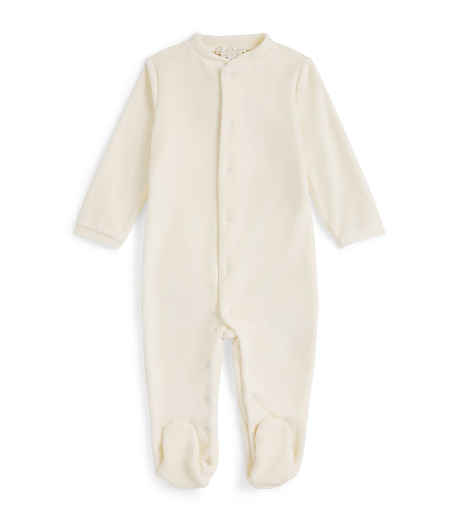Marie-Chantal Velour Angel Wing All-In-One (0-12 Months) Cream Image 1