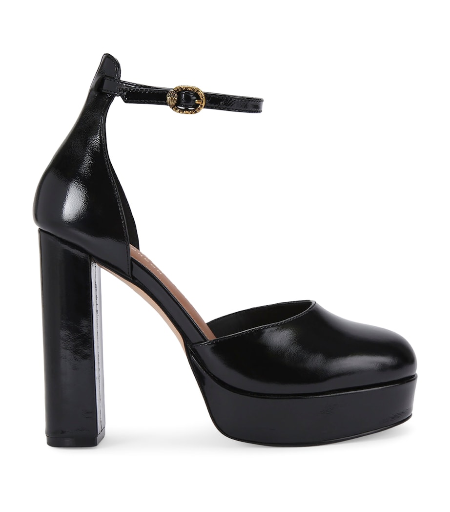 Kurt Geiger London Leather Shoreditch Platform Heels Black Image 1