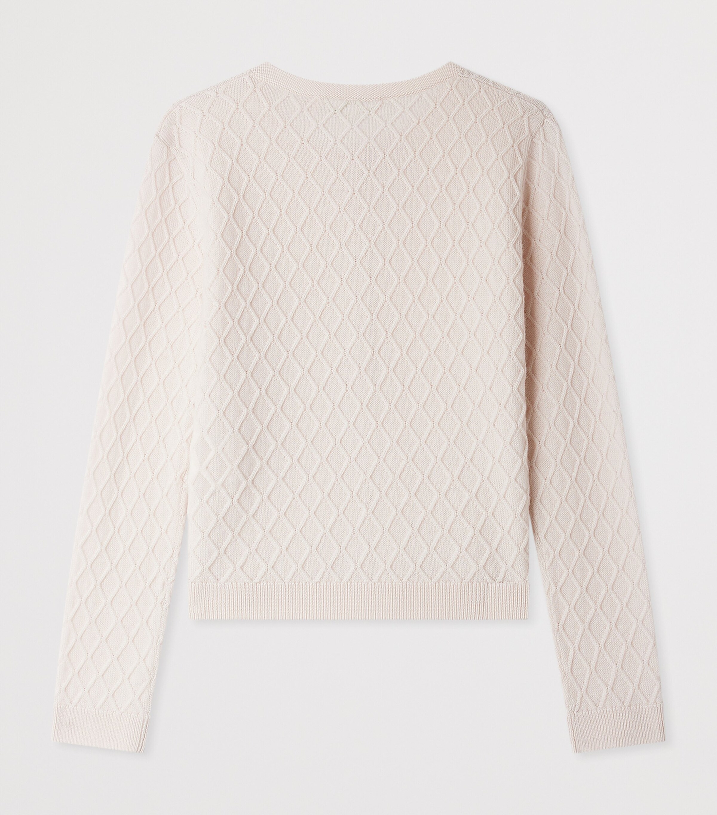 Wool Diamond-Knit Garancie Cardigan (4-8 Years) ROSE PETALE Image 2