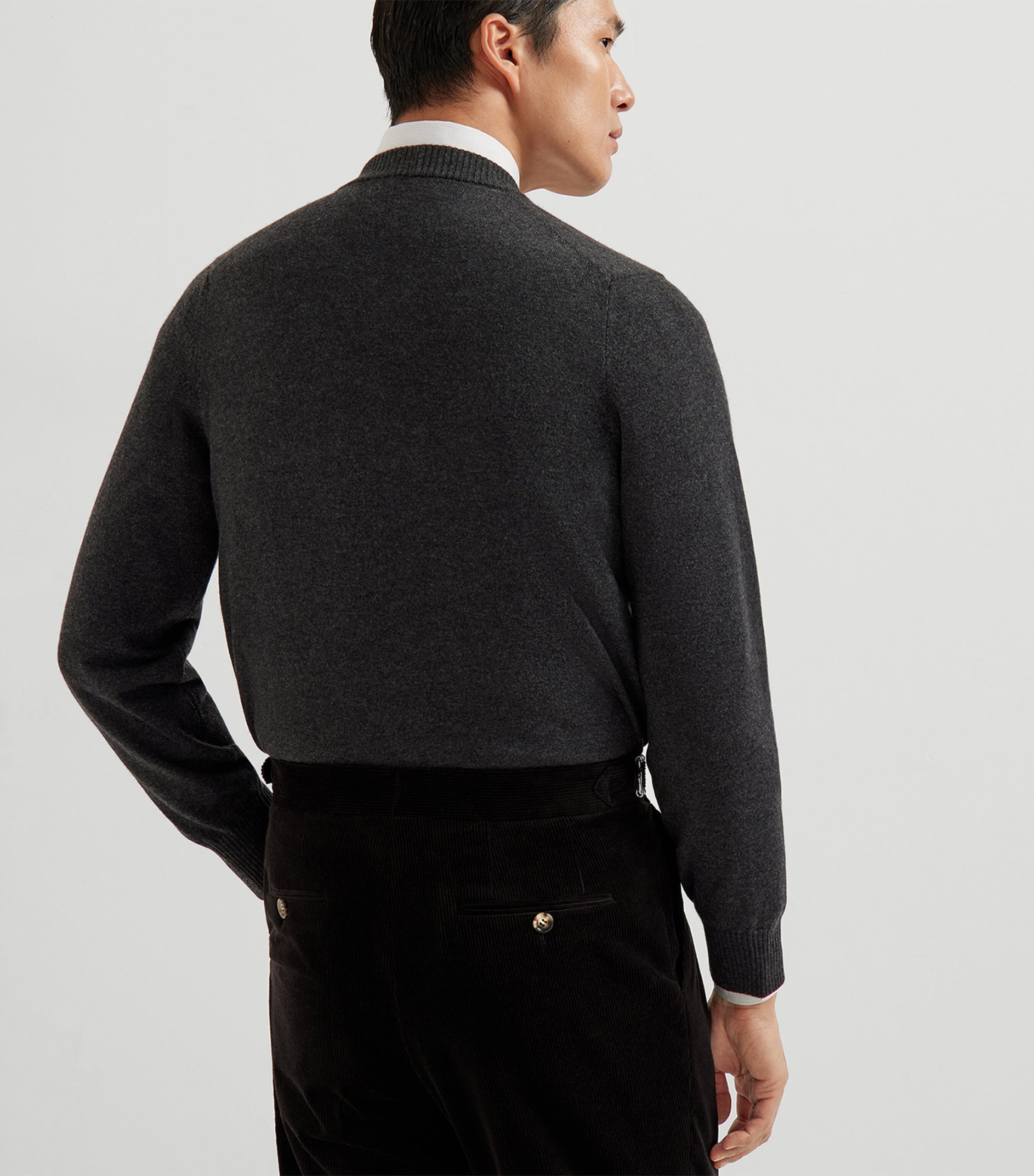 Cashmere Rib-Knit Cardigan CYO27 Image 3