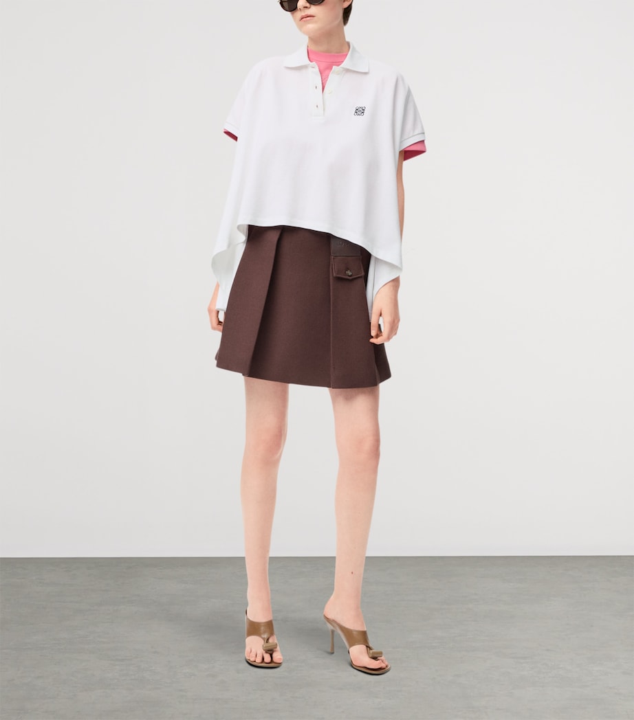 LOEWE Womens Asymmetric-Hem Polo Shirt White Image 2
