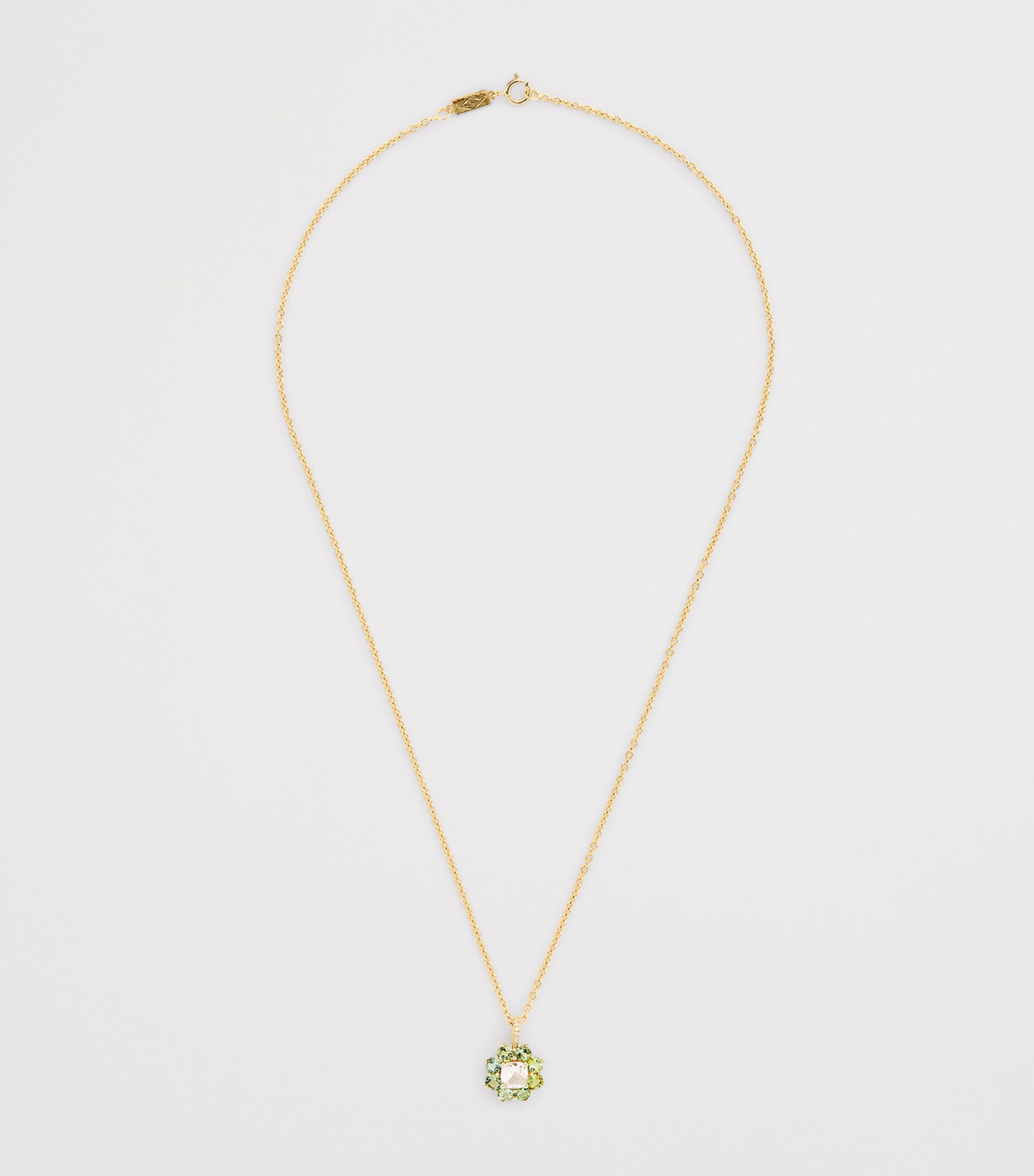 Yellow Gold and Tourmaline Flower Necklace YELLOW GOLD Image 3