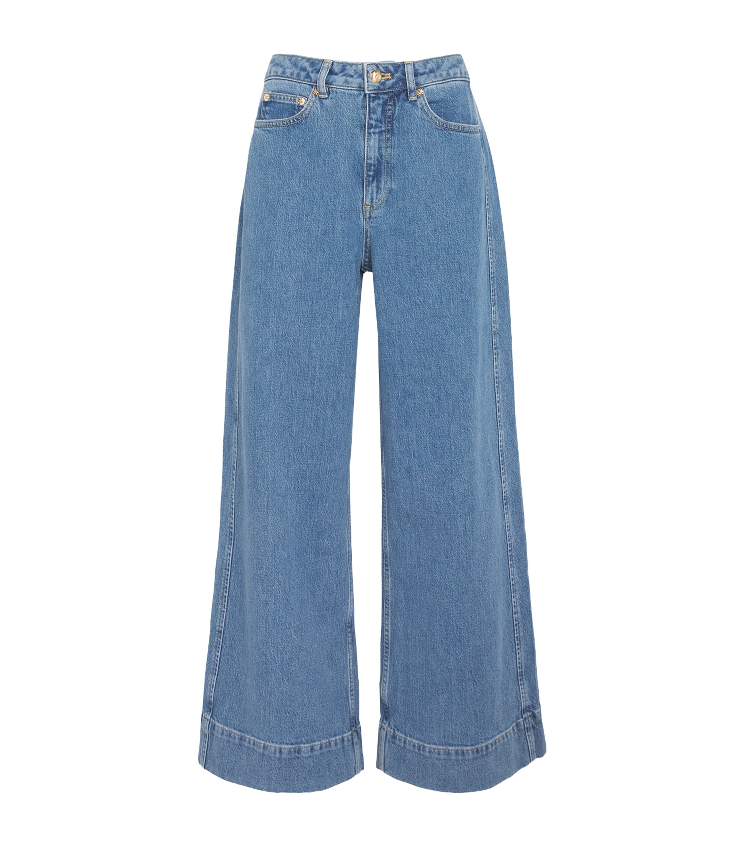 Cinq A Sept Womens Betsy Wide-Leg Jeans Blue Mirage Image 1