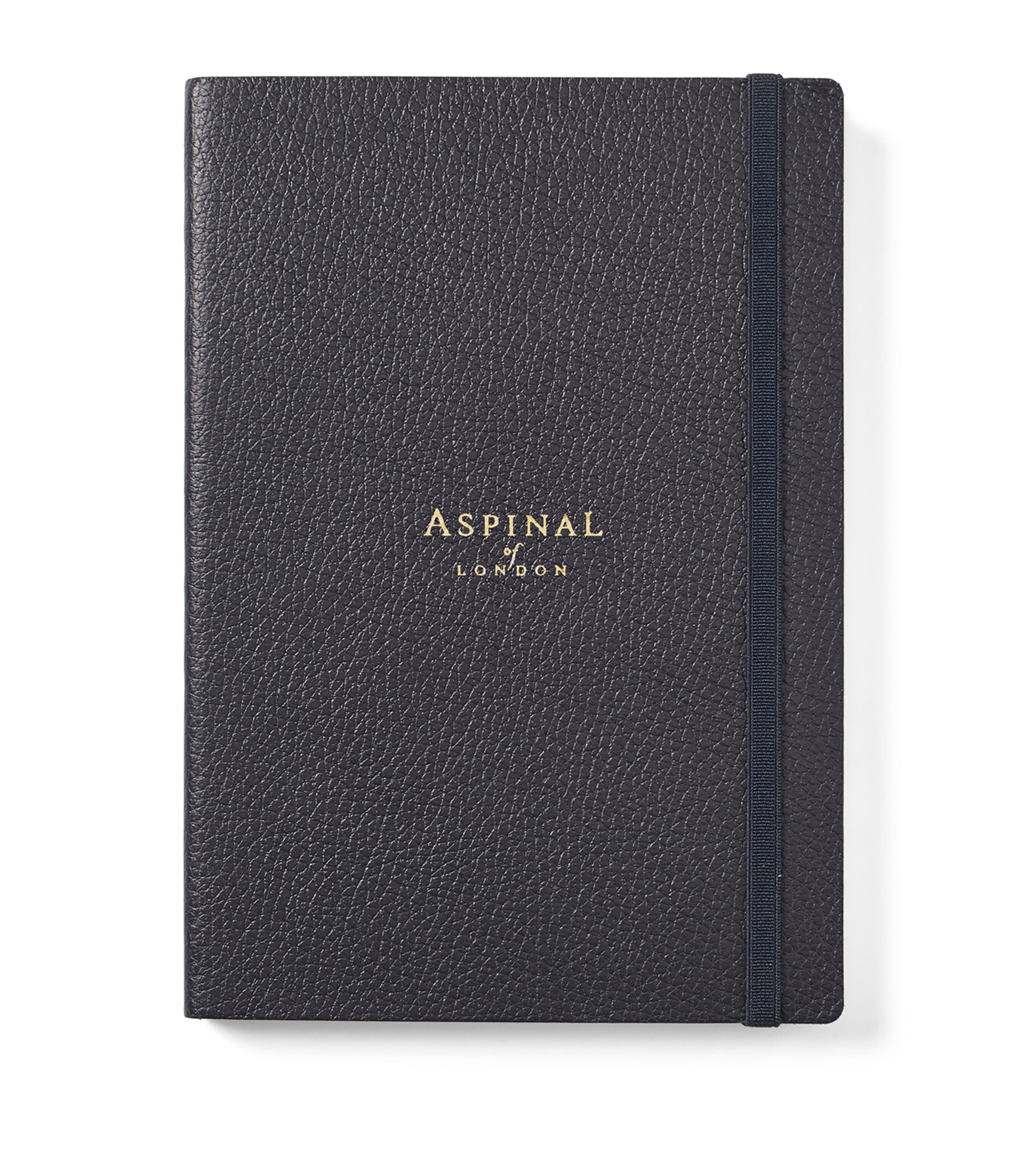 Grained Leather Bound A5 Notebook NAVY Image 2