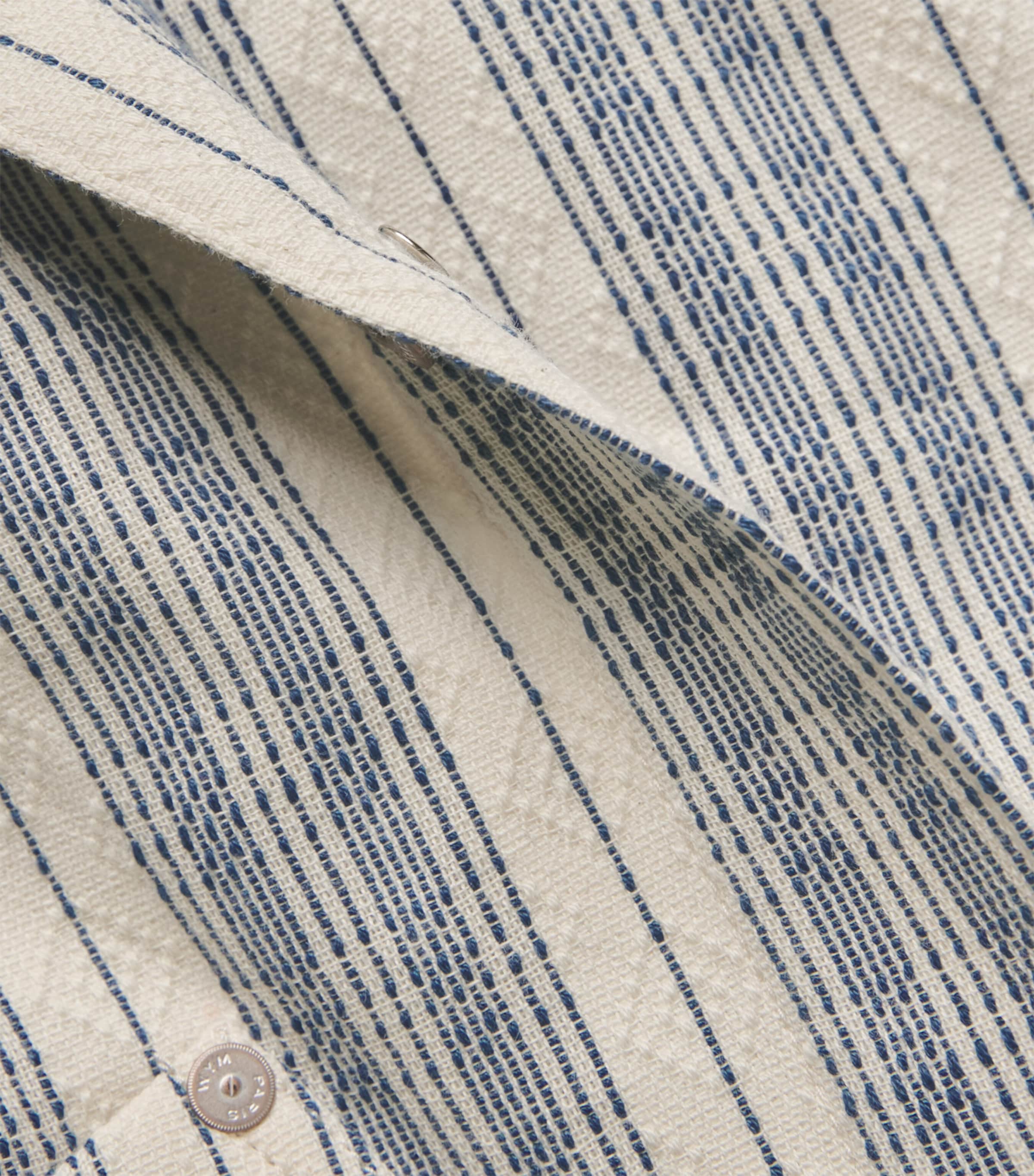 Wooyoungmi Mens Cotton Textured Stripe Shirt White Image 6