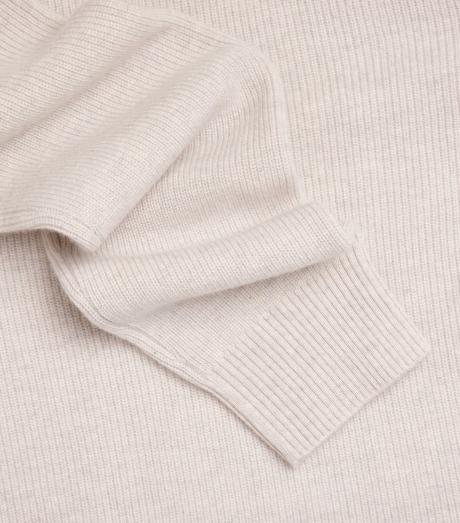 N.Peal Mens Organic Cashmere Sweater Pebble Greyorg Image 6