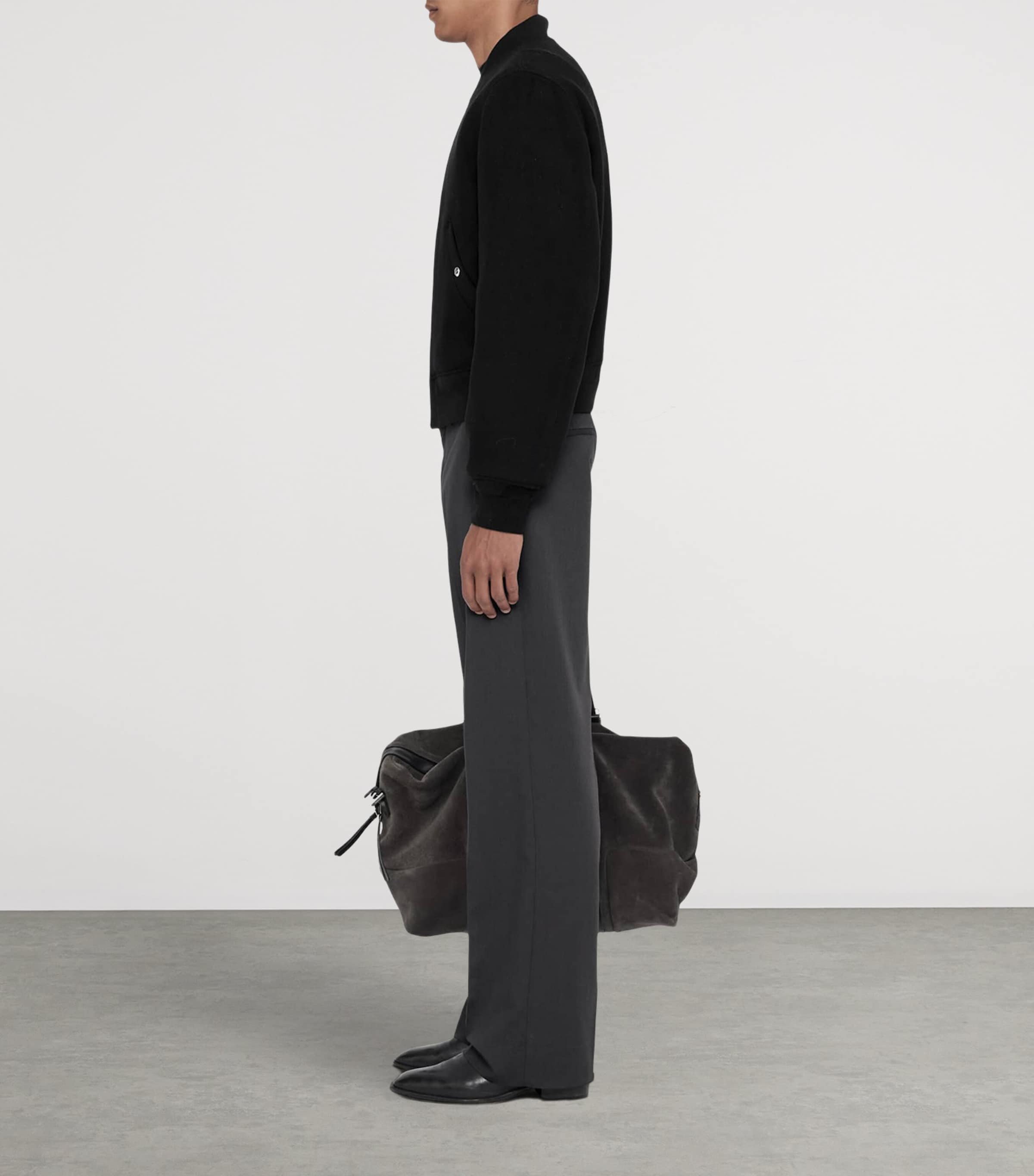 AllSaints Mens Moor Straight Trousers Charcoal Grey Image 8