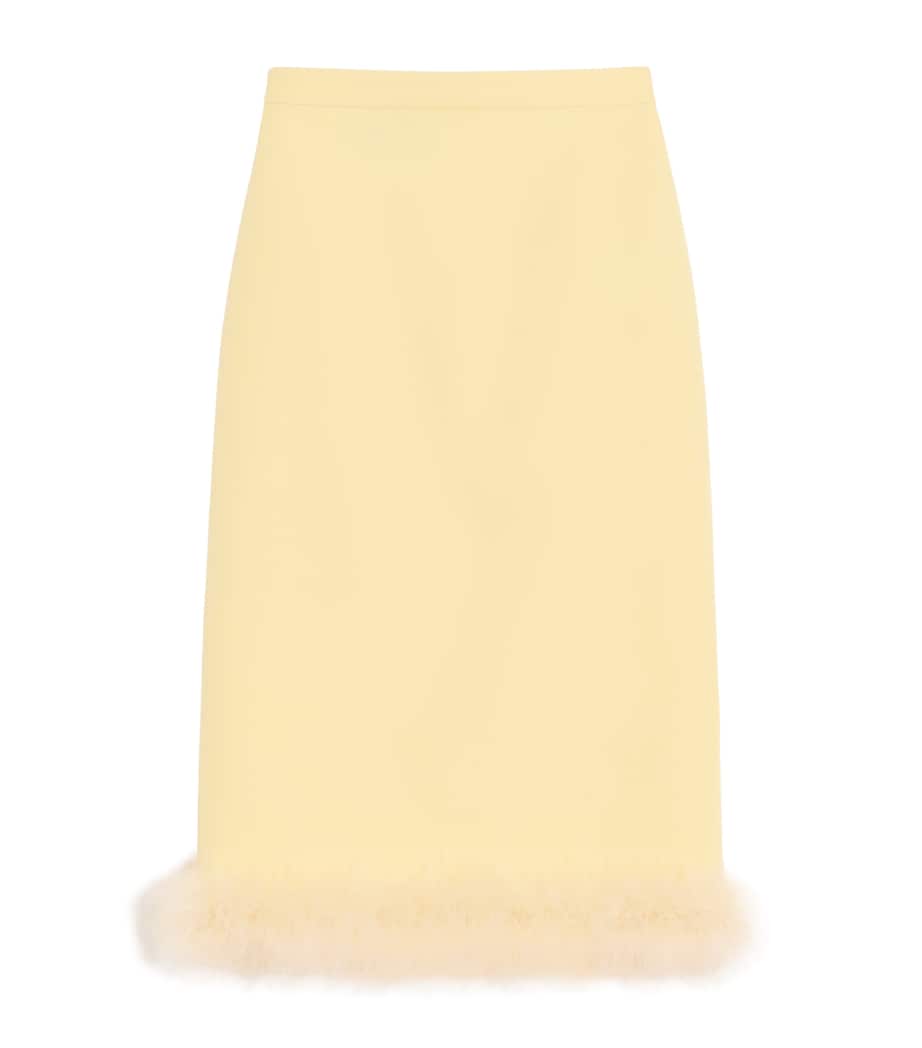 Virgin Wool-Silk Trimmed Midi Skirt 27C Image 1