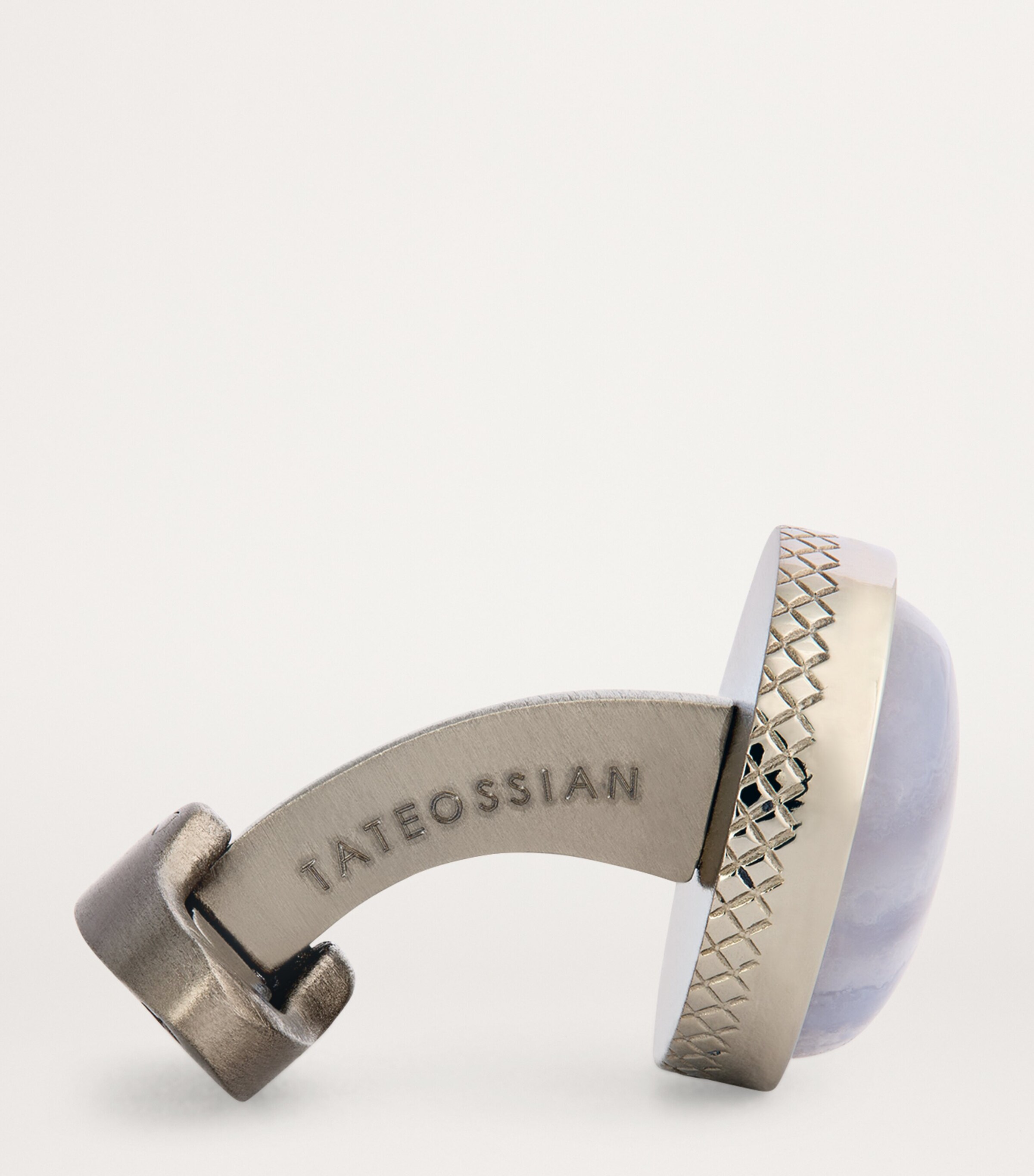 Tateossian Agate Circular Cufflinks Silver Image 4