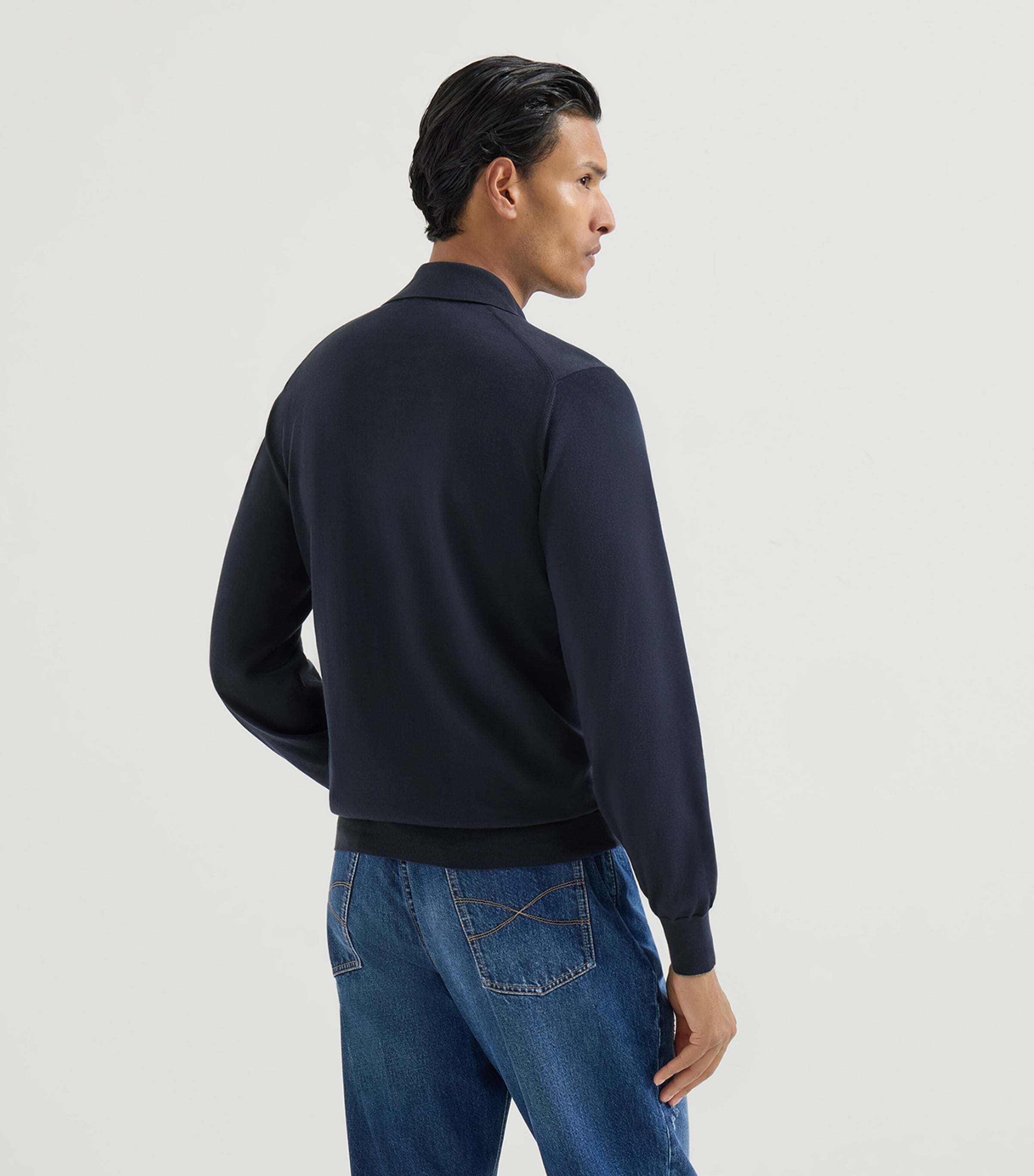 Brunello Cucinelli Mens Cotton Polo Sweater Image 5