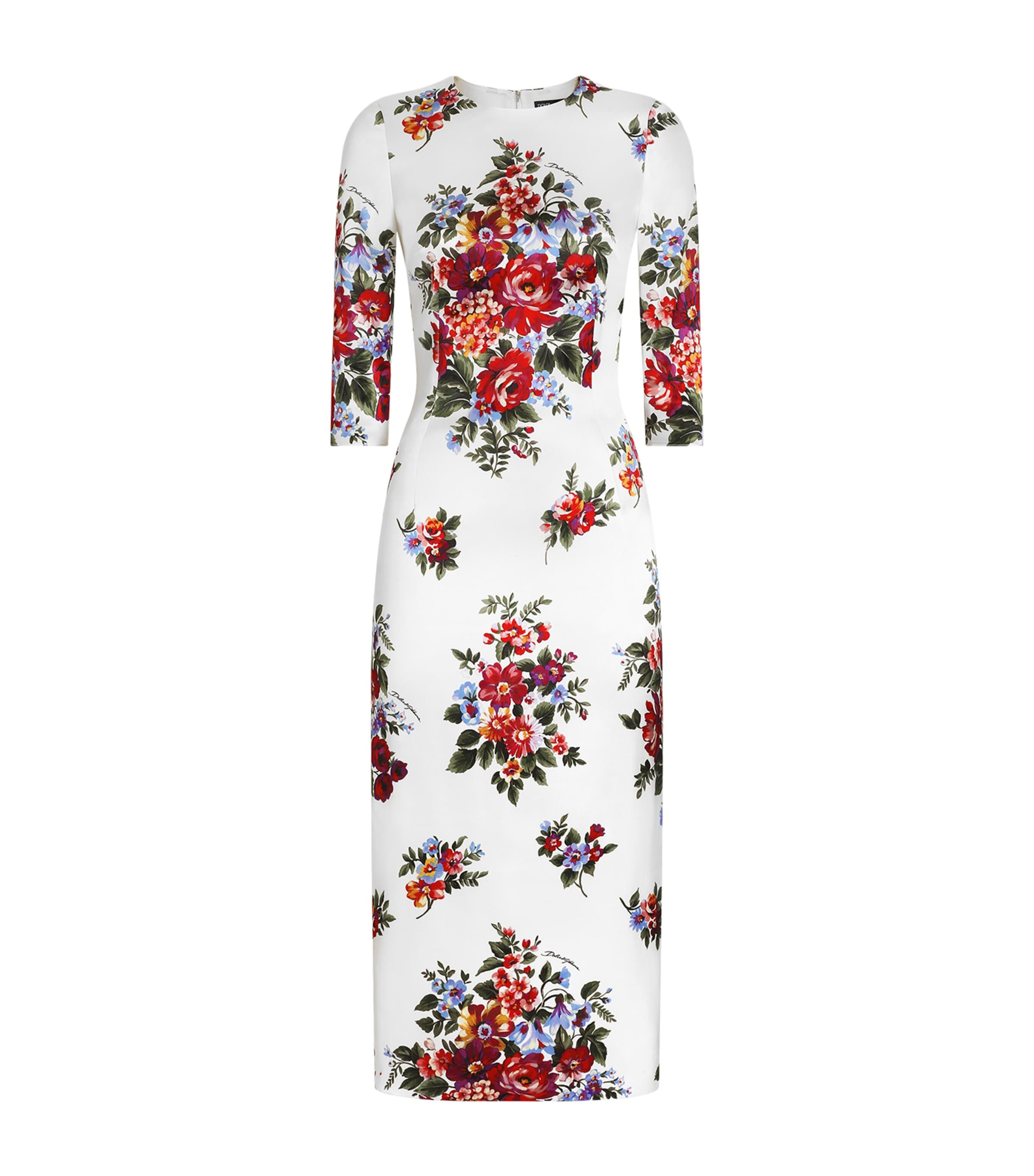 Dolce&Gabbana Womens Floral Midi Dress Mazz Image 1