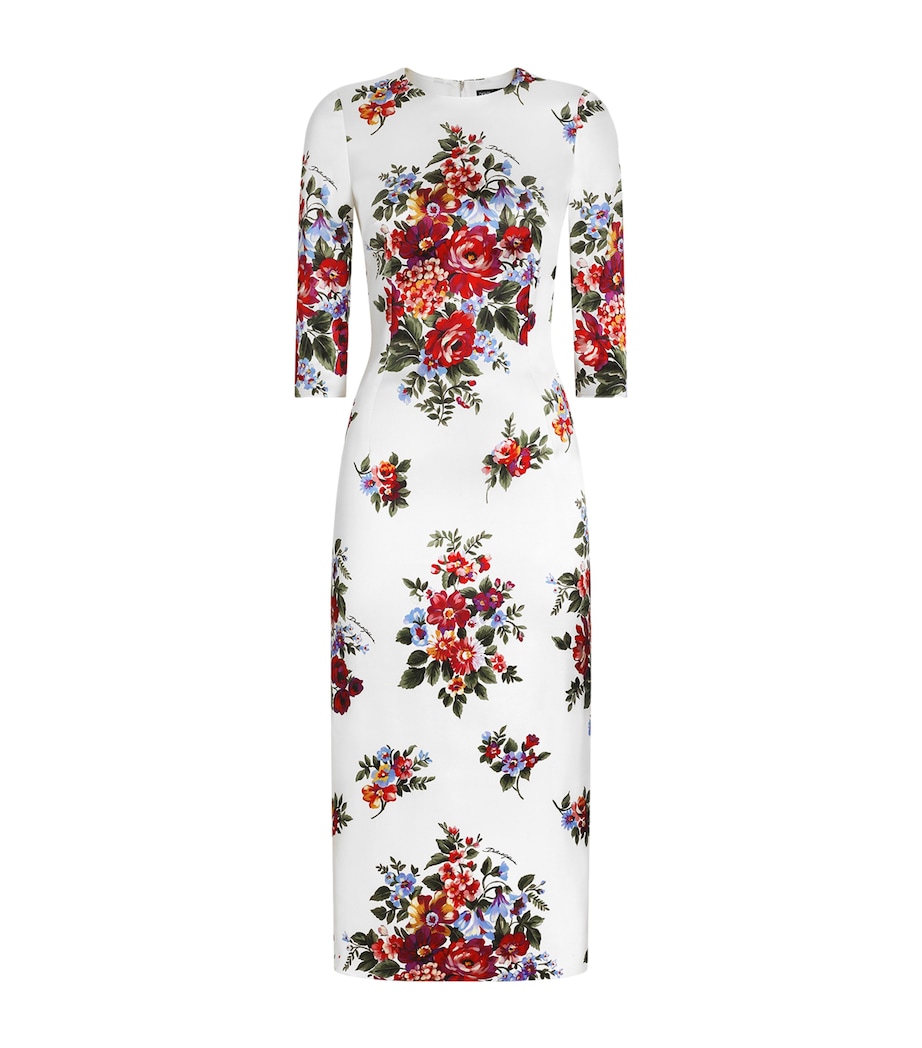 Dolce&Gabbana Womens Floral Midi Dress Mazz Image 1