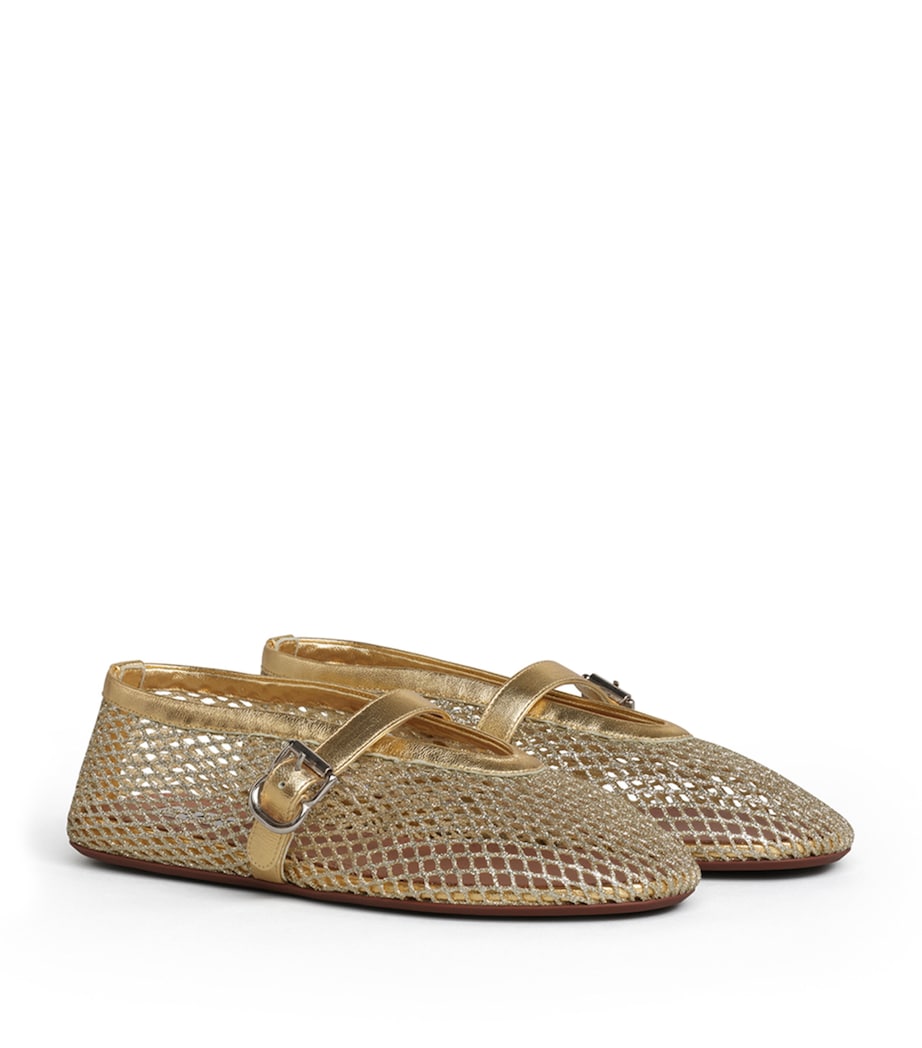 Alaïa Mesh Ballet Flats Platine Image 3