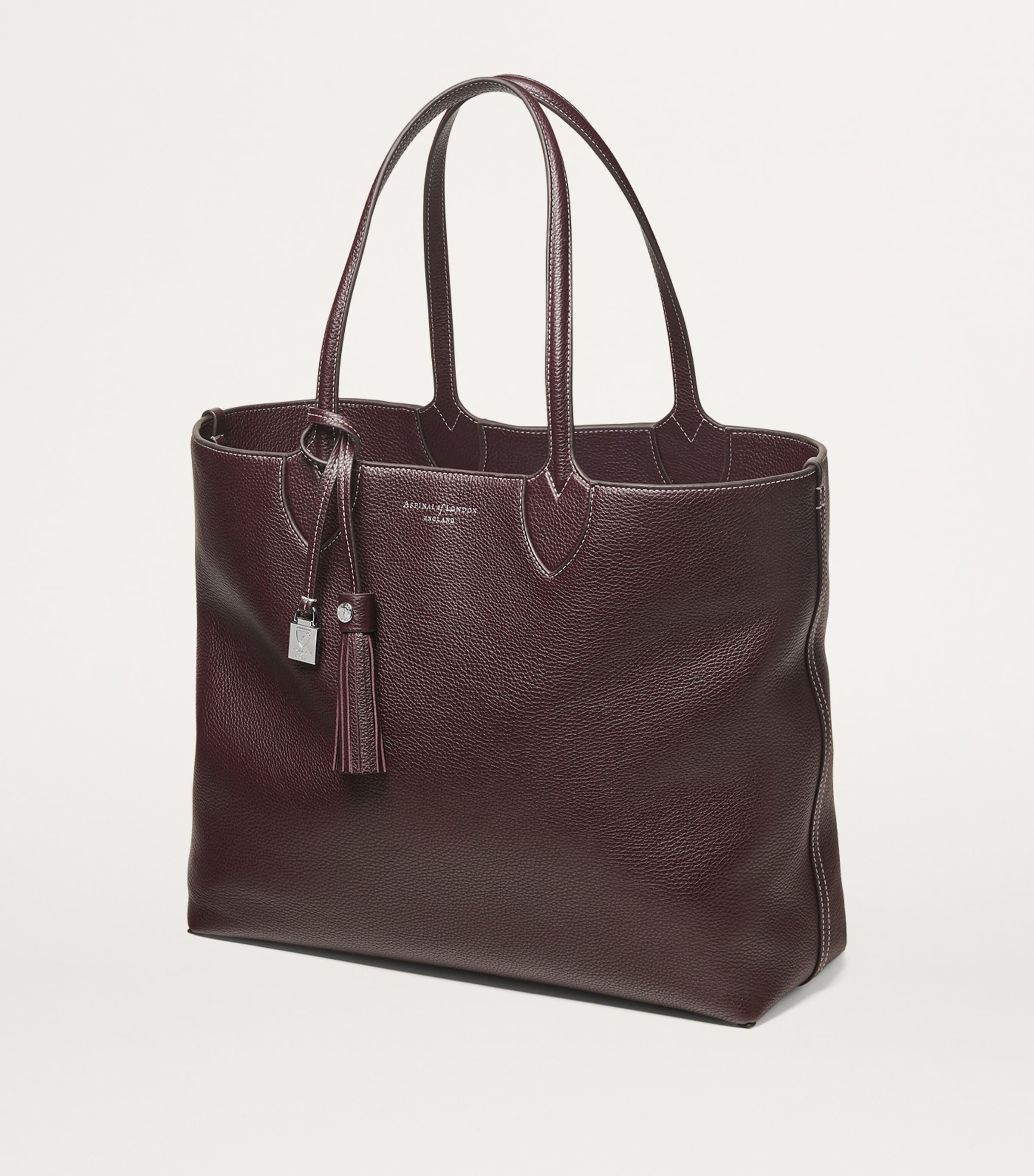 Leather Hudson Tote Bag WINE Image 4