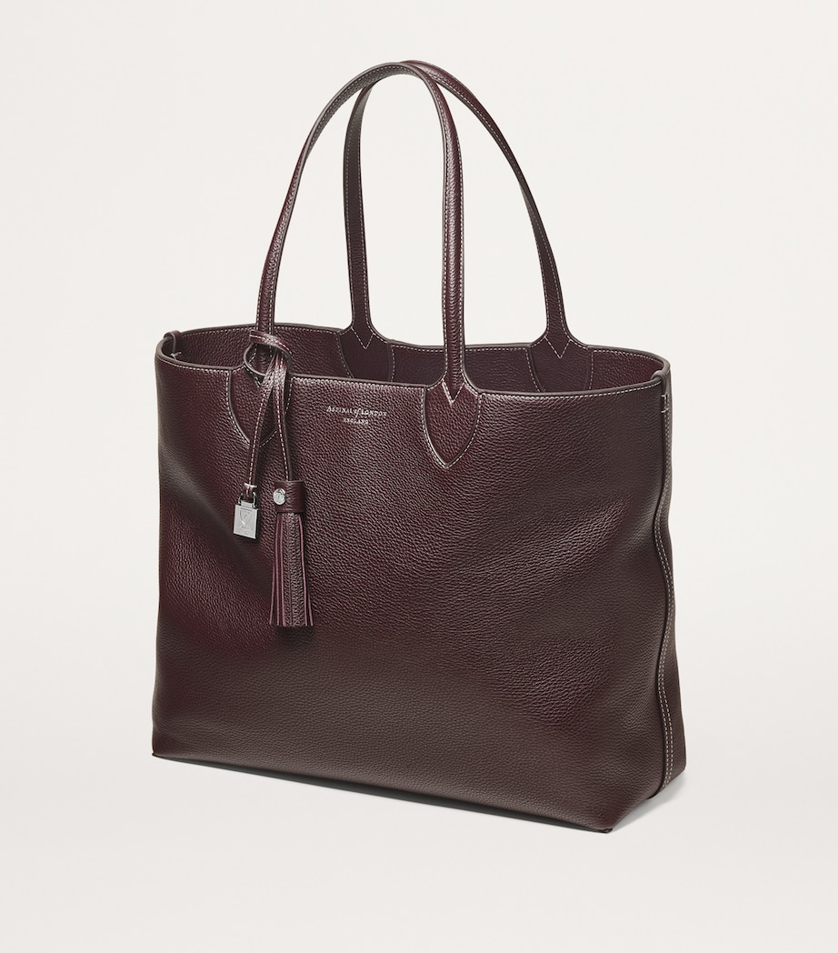Leather Hudson Tote Bag WINE Image 4