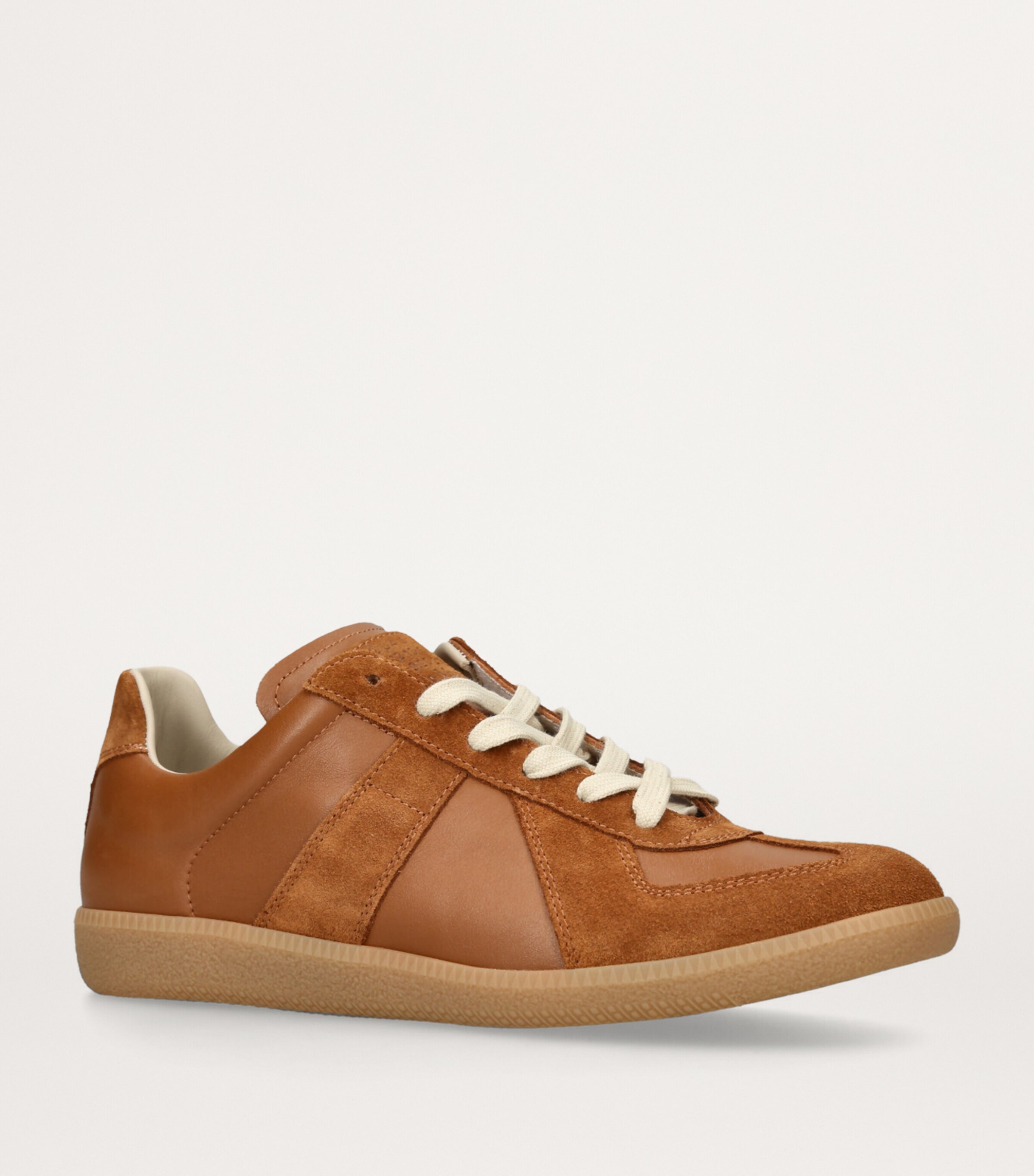 Leather-Suede Replica Sneakers TAN Image 4