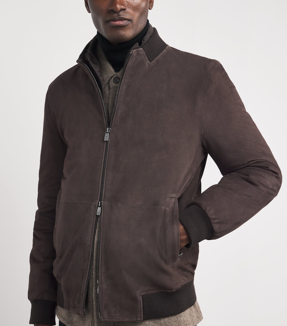 Suede Bomber Jacket 030 DARK BROWN Image 6