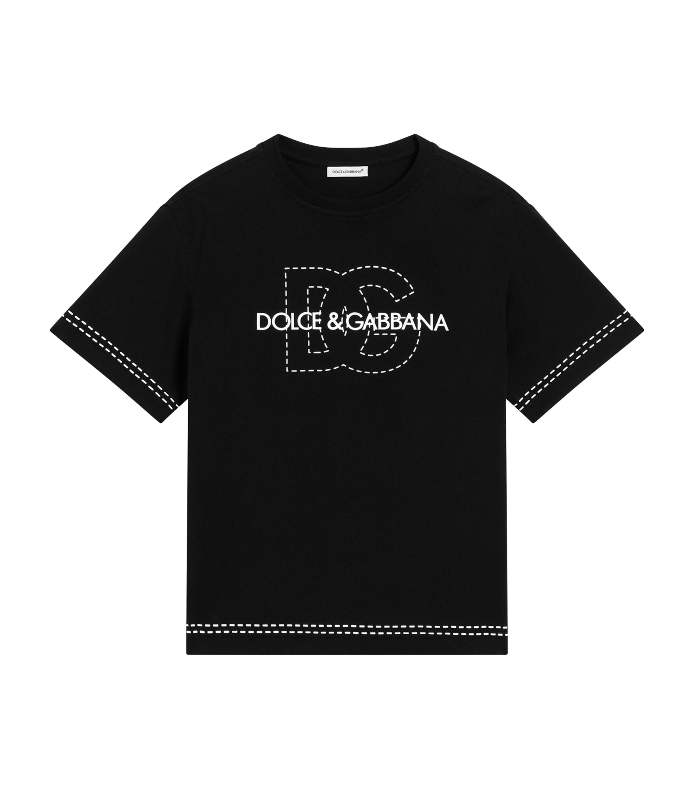キッズ Dolce&Gabbana DGロゴ 半袖 Tシャツ ブラック 120 Dolce & Gabbana Kids logo-print short-sleeve Cotton T-shirt