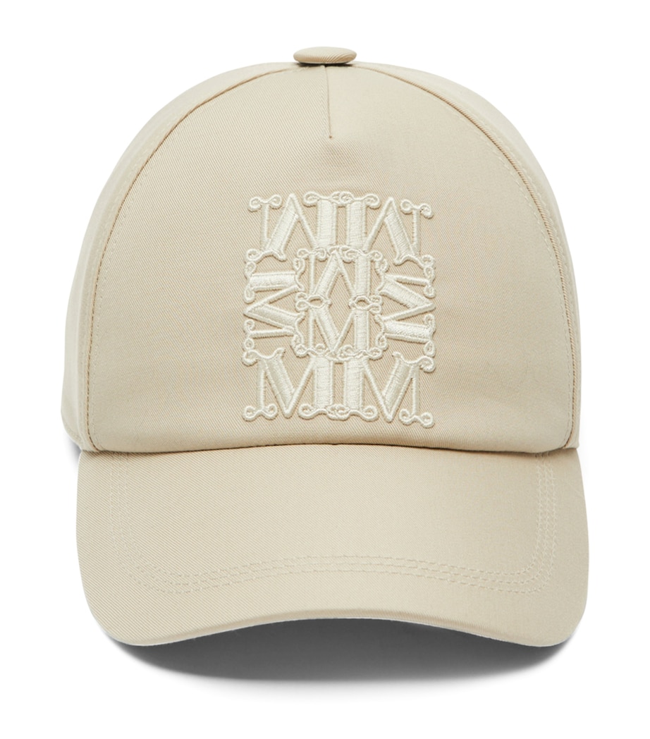 Max Mara Water-Repellent Monogram Baseball Cap Stone Image 1
