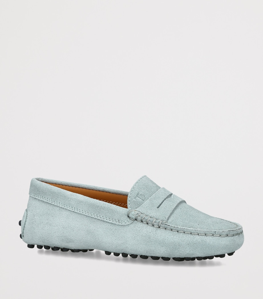 Tod's Suede Gommini Loafers Pale Blue Image 2