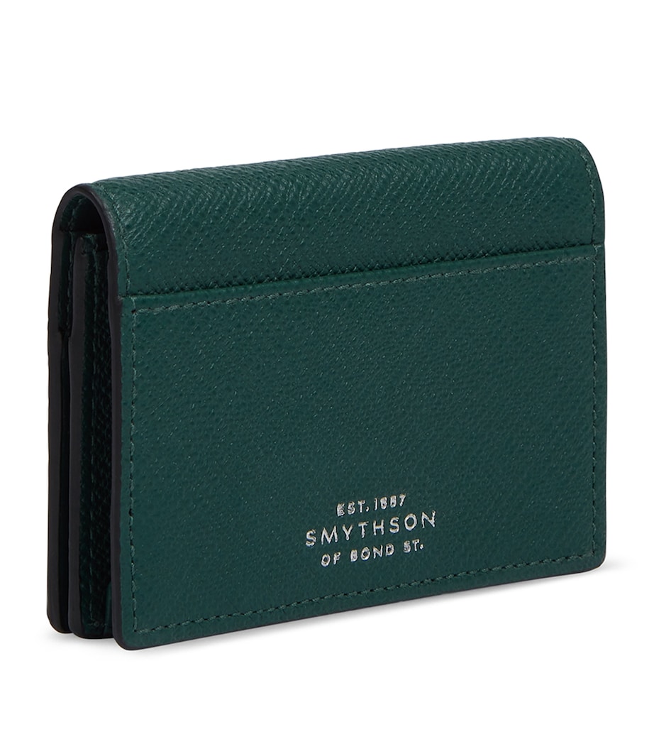 Leather Panama Folded Card Holder FOREST GREEN Image 3