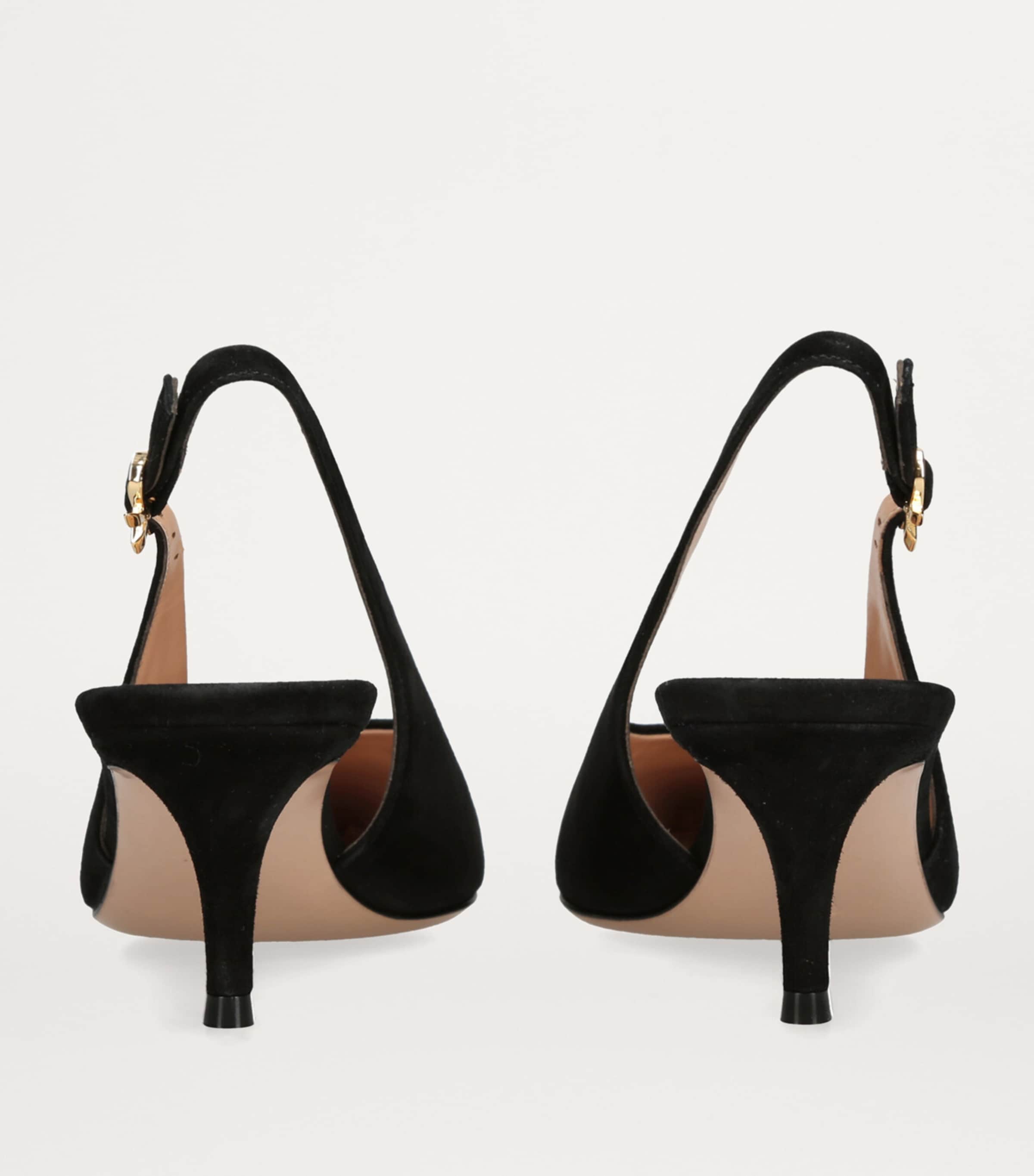Suede Robbie Slingback Pumps 55 BLACK Image 2