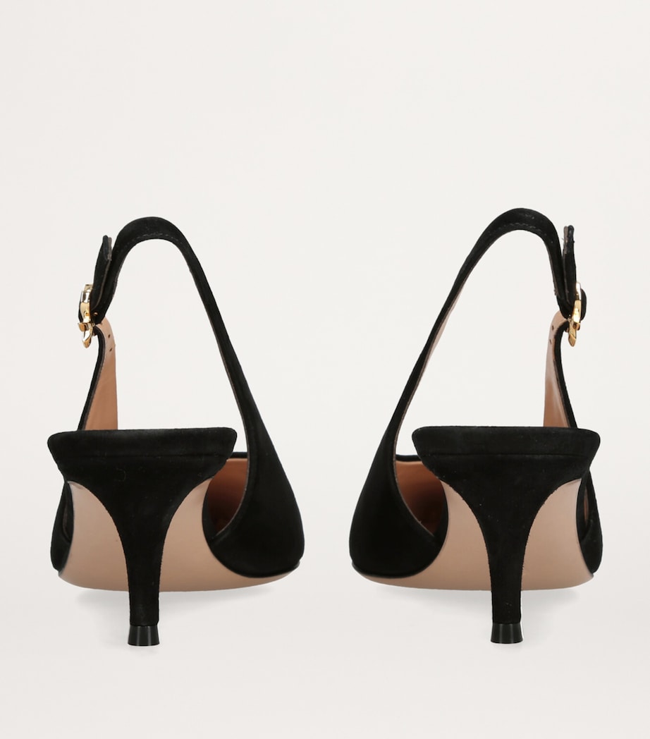 Suede Robbie Slingback Pumps 55 BLACK Image 2