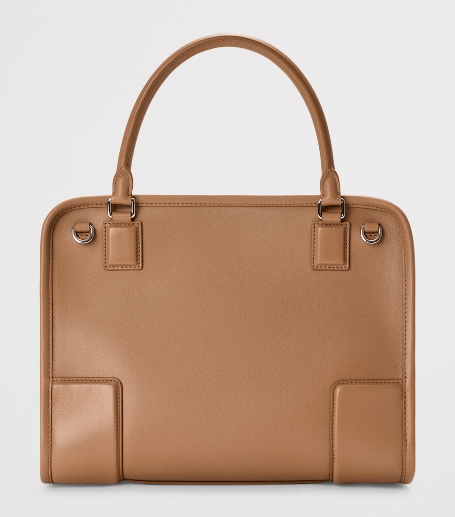 LOEWE Womens Medium Leather Amazona 180 Top-Handle Bag Mocha Image 4