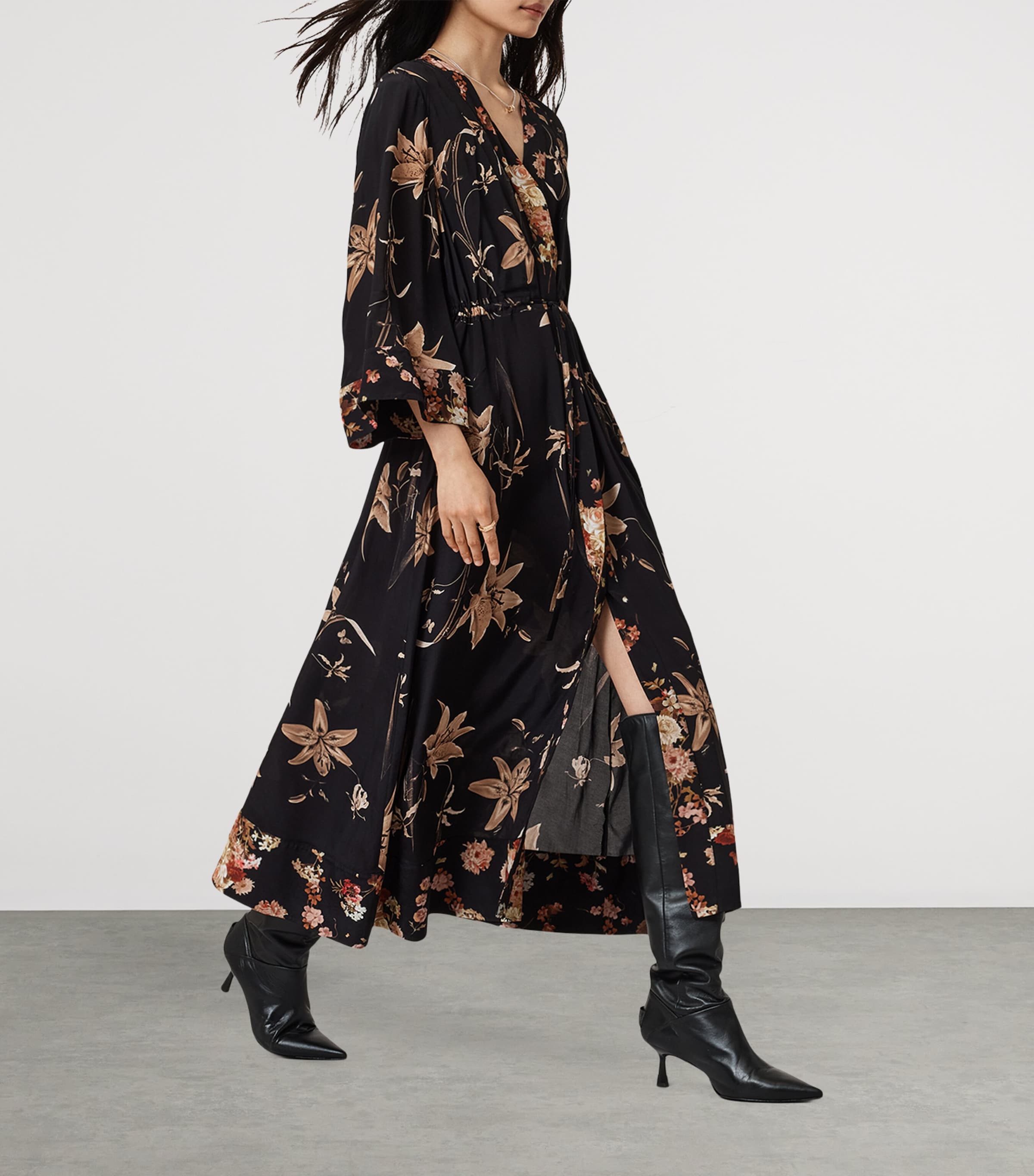 Floral Diana Midi Dress PETRA SEPIA BROWN Image 2