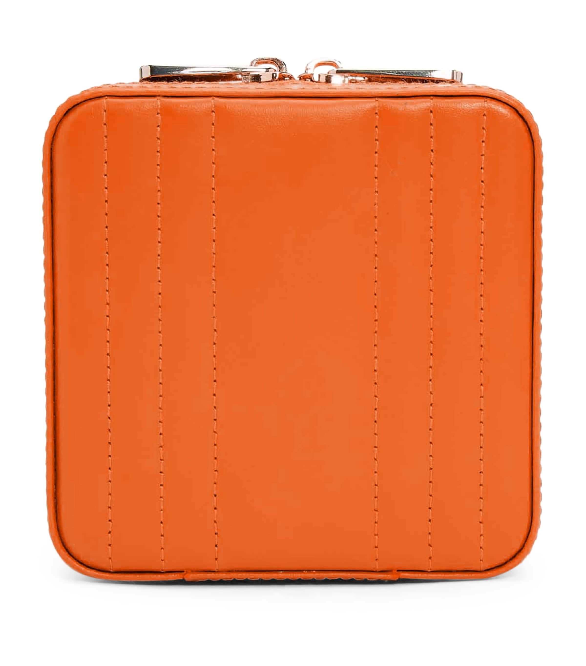 Small Leather Maria Jewellery Case TANGERINE Image 2